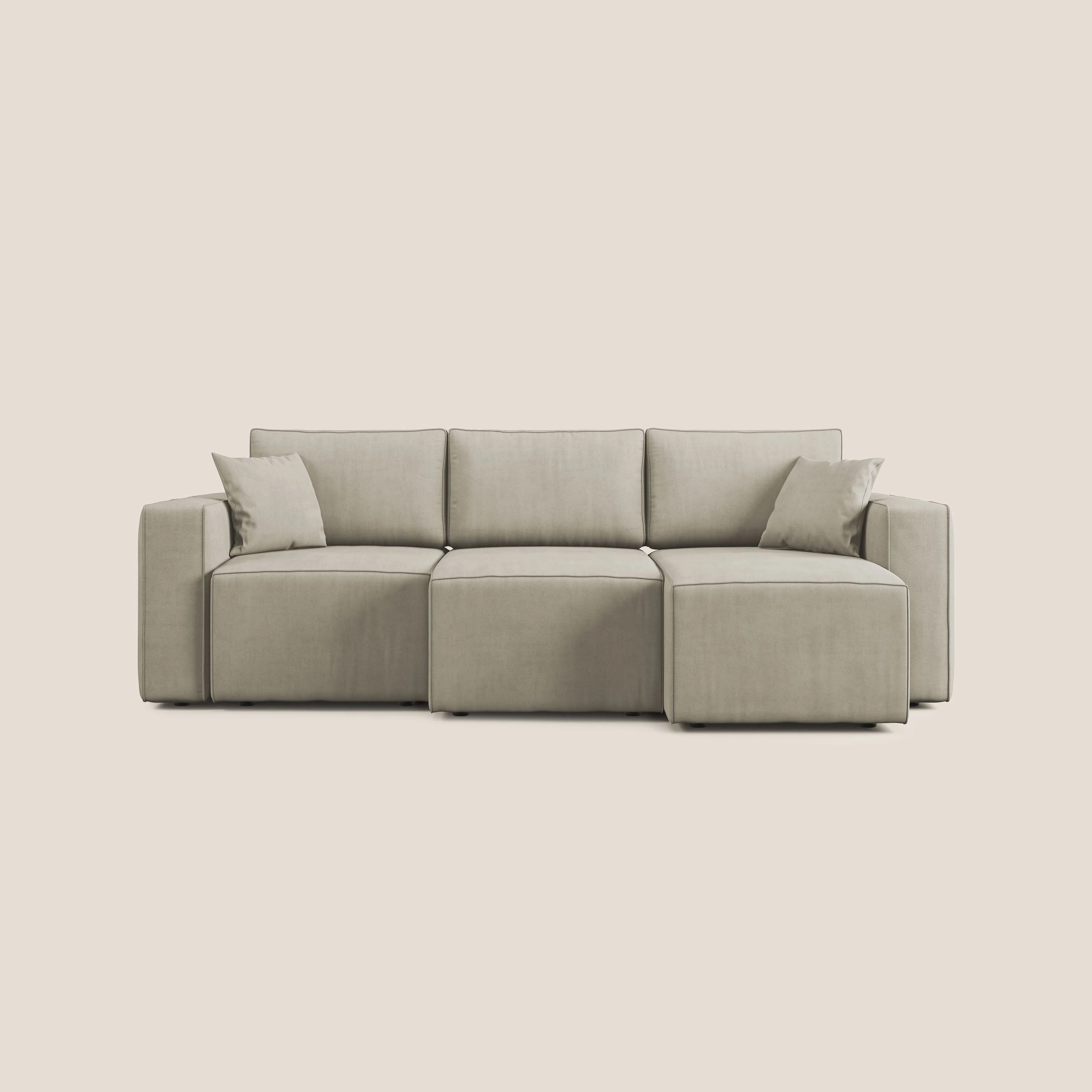 Morfeo Canapé avec 3 assises extractibles en tissu doux imperméable T02 crème - Image 10