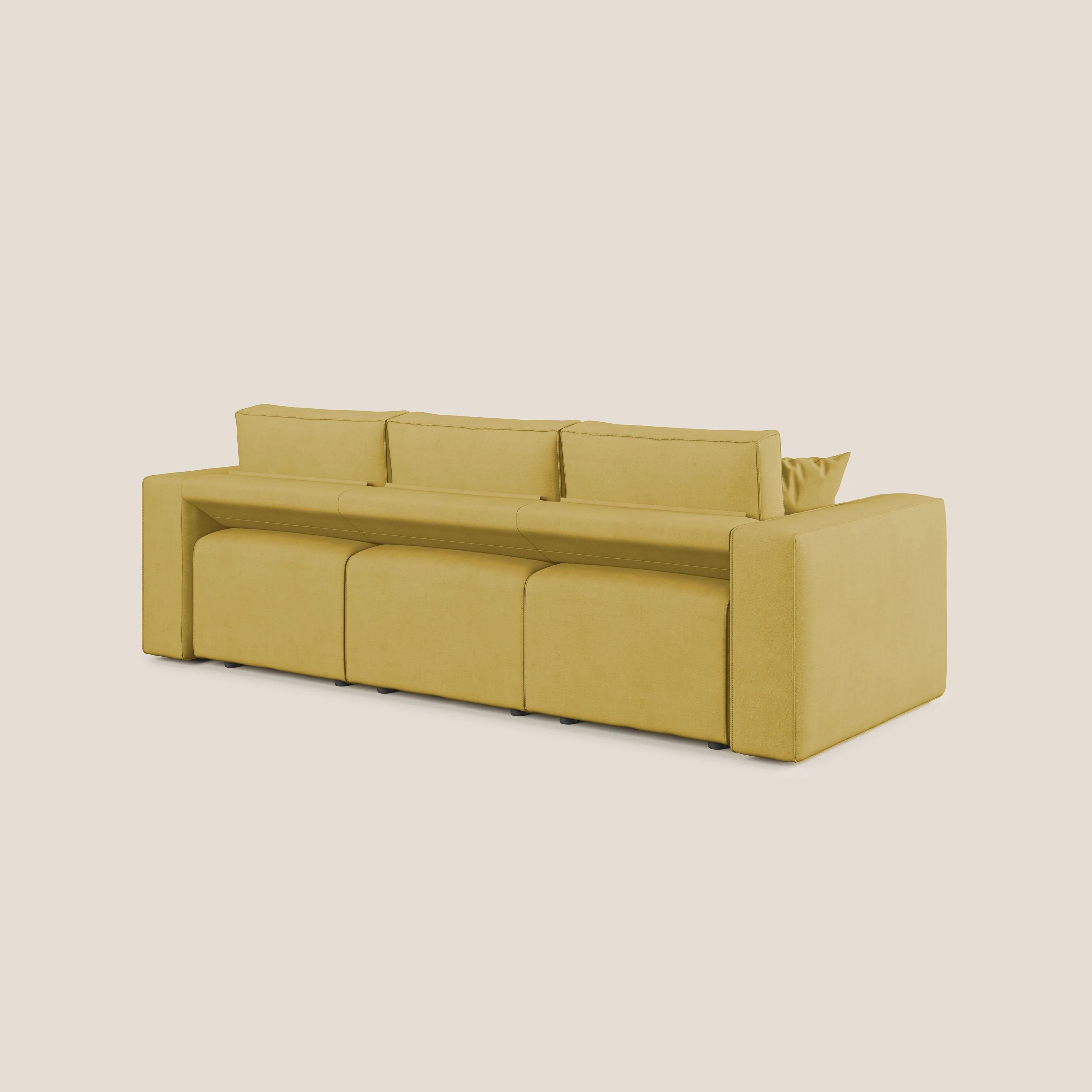 Morfeo Canapé avec 3 assises extractibles en tissu doux imperméable T02 jaune - Image 5