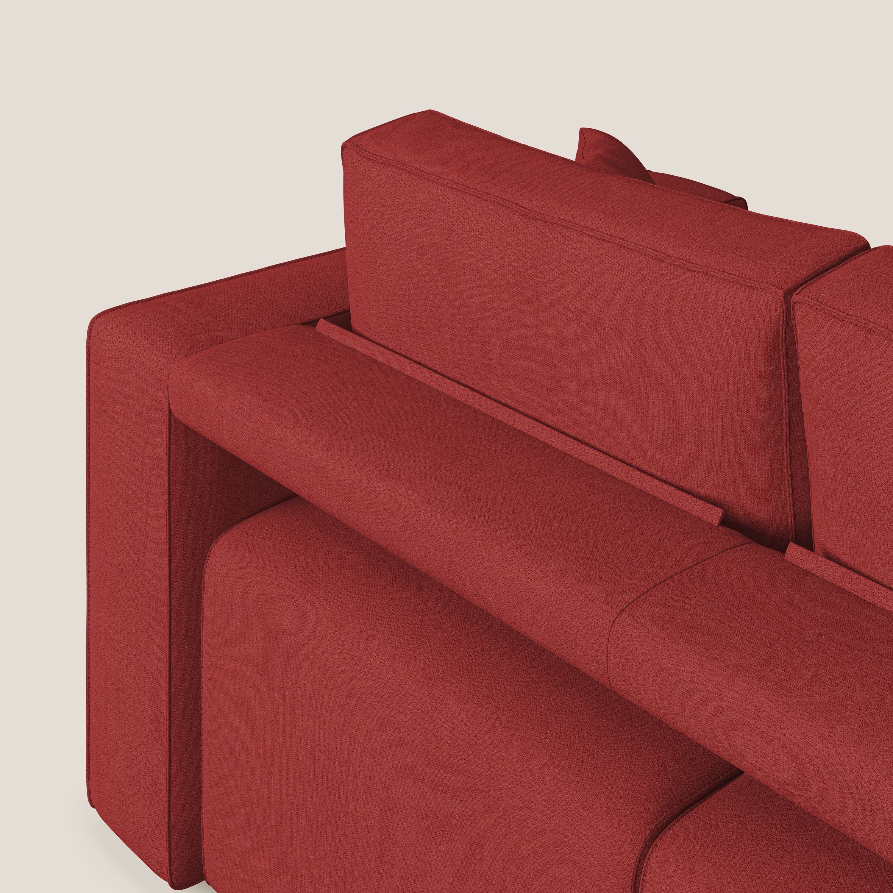 Morfeo Canapé avec 3 assises extractibles en tissu doux imperméable T02 rouge - Image 7