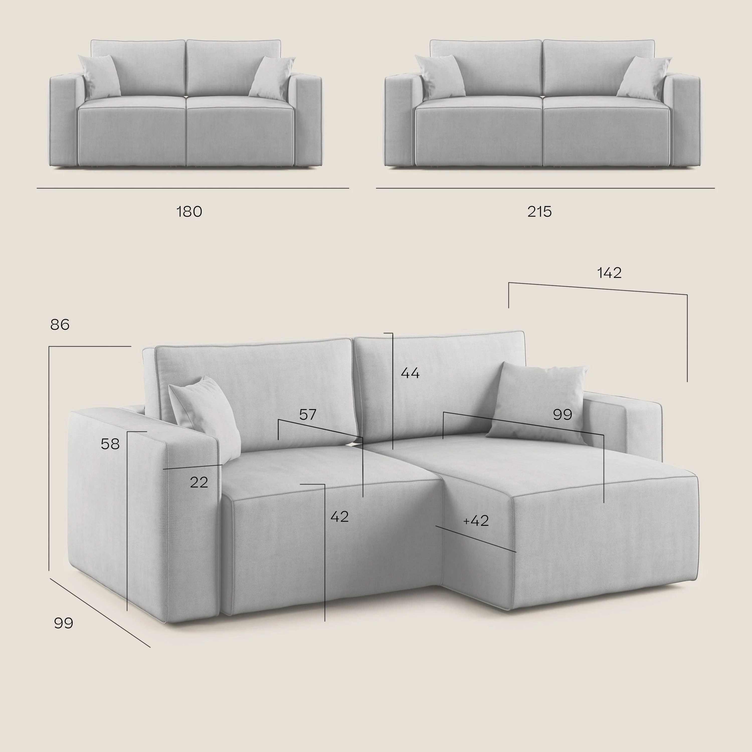 Morfeo canapé avec assise extractible en tissu imperméable T02 jaune - Image 16