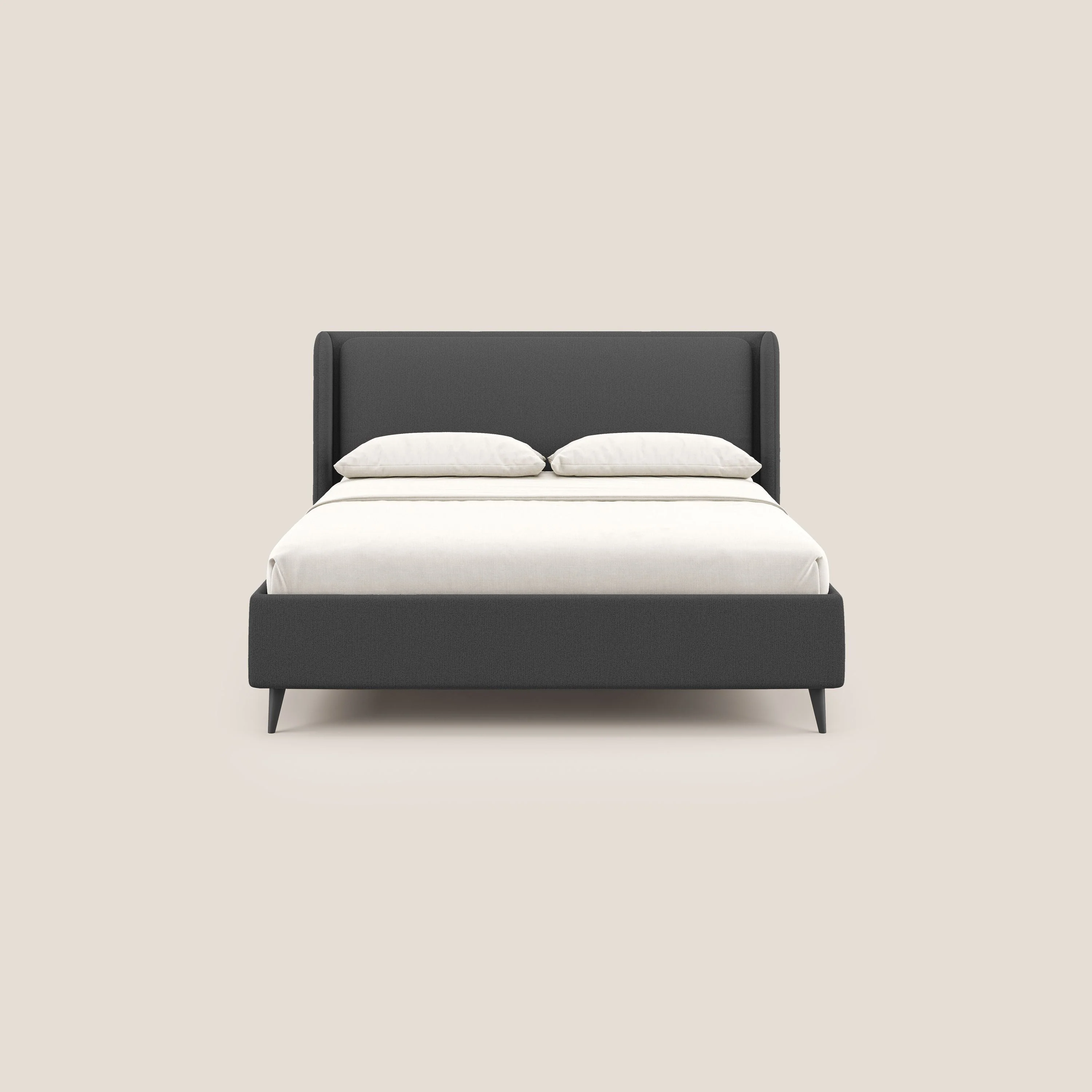 Nadine lit coffre de design et confort italien en tissu imperméable T19 anthracite - Image 3