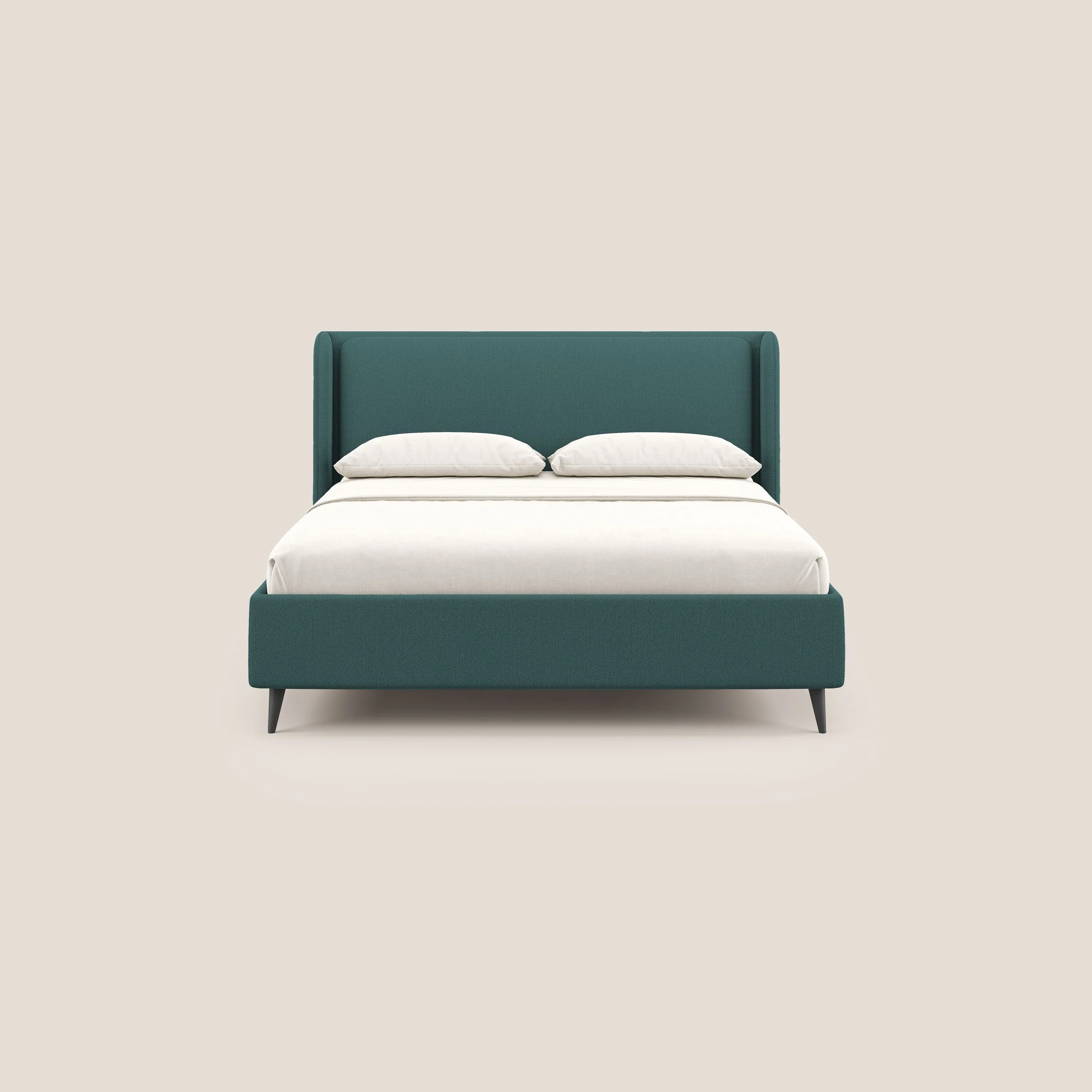 Nadine lit coffre de design et confort italien en tissu imperméable T19 bleu canard - Image 3