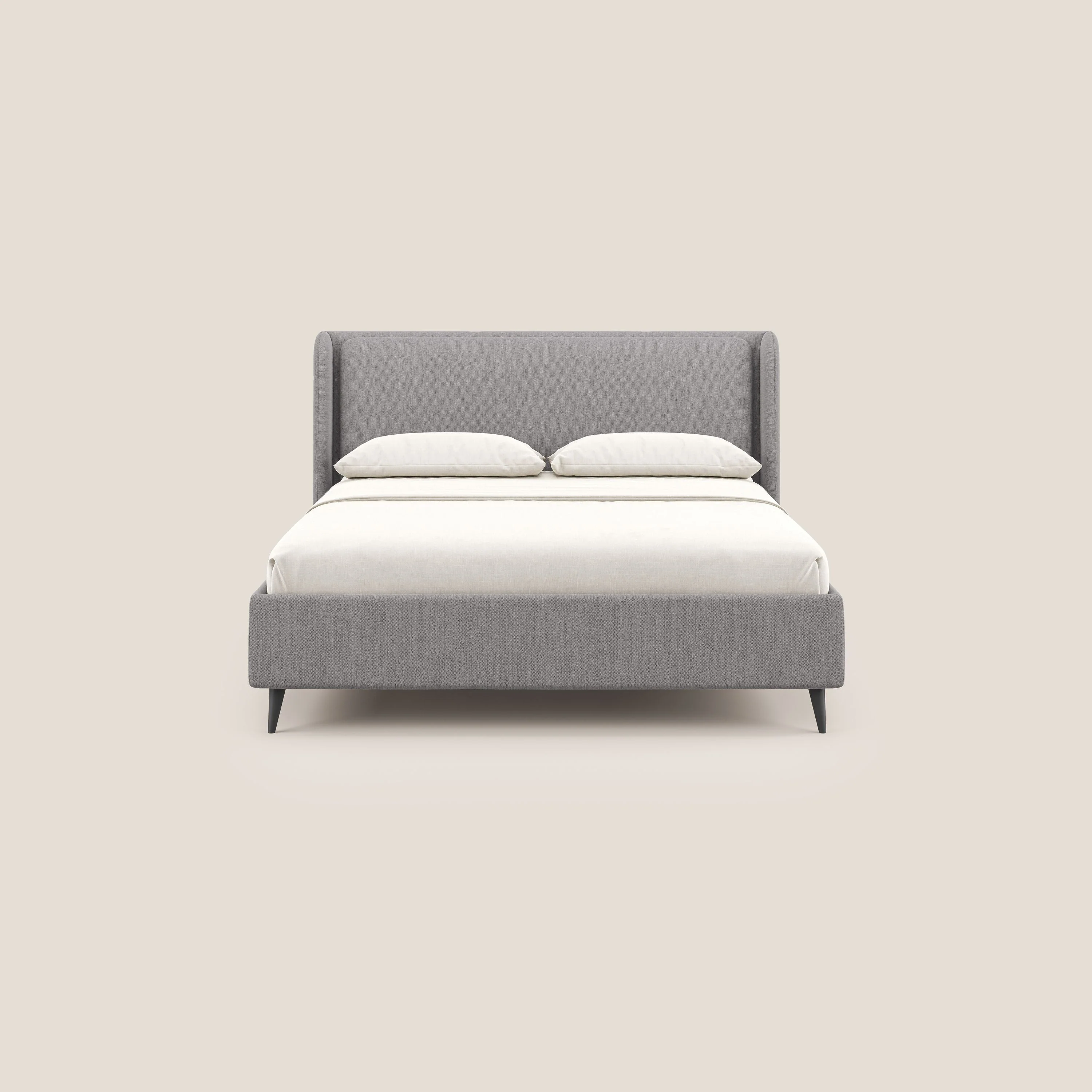 Nadine lit coffre de design et confort italien en tissu imperméable T19 gris - Image 3