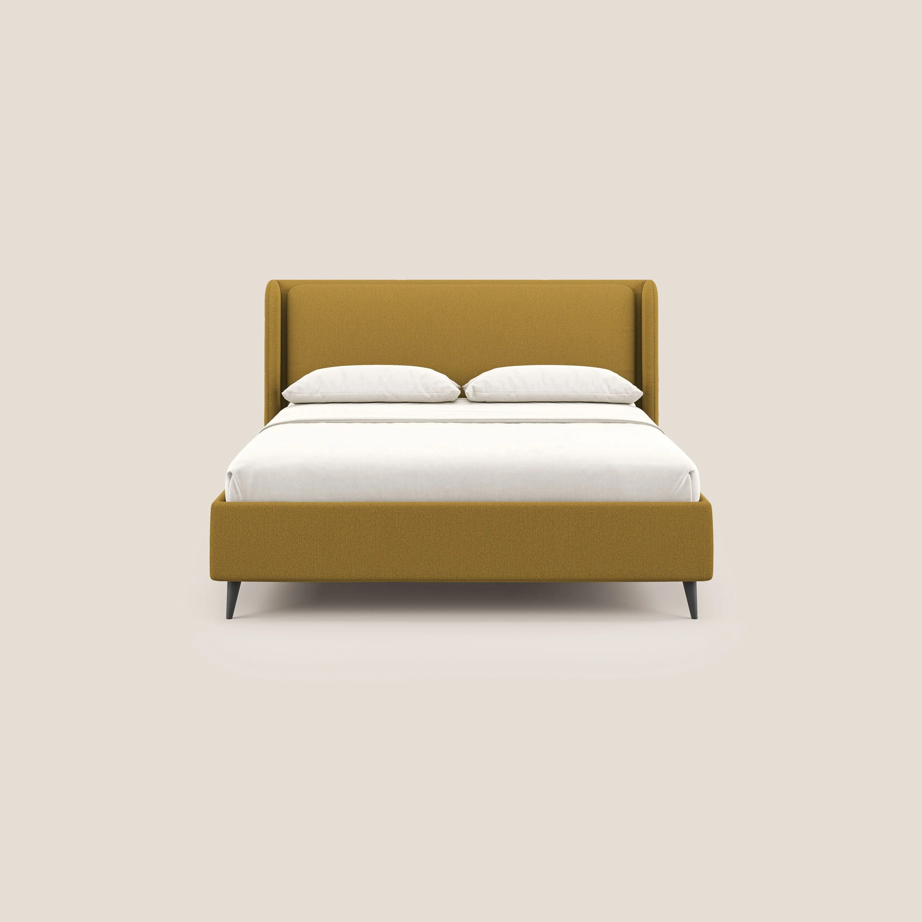 Nadine lit coffre de design et confort italien en tissu imperméable T19 jaune - Image 3