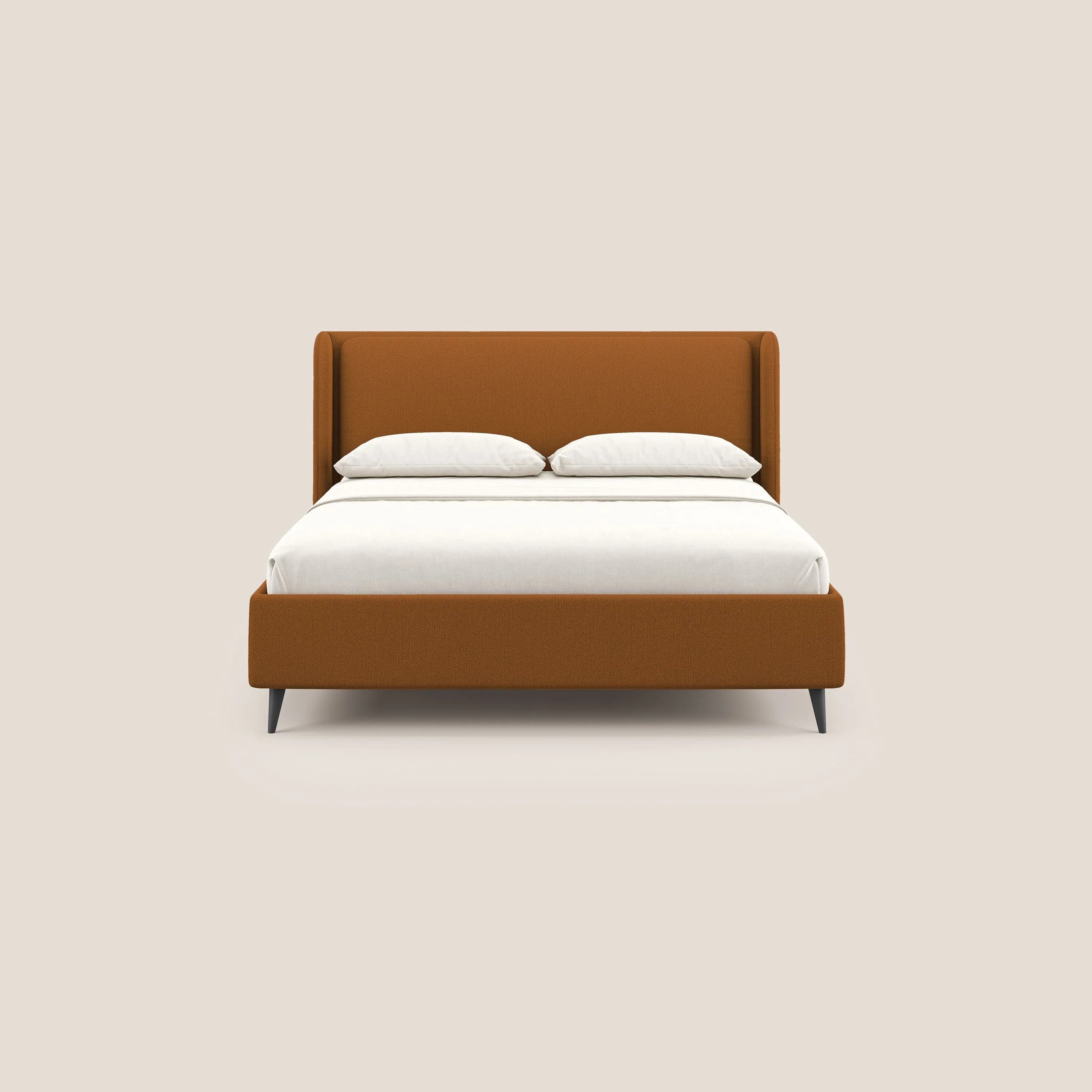 Nadine lit coffre de design et confort italien en tissu imperméable T19 orange - Image 3