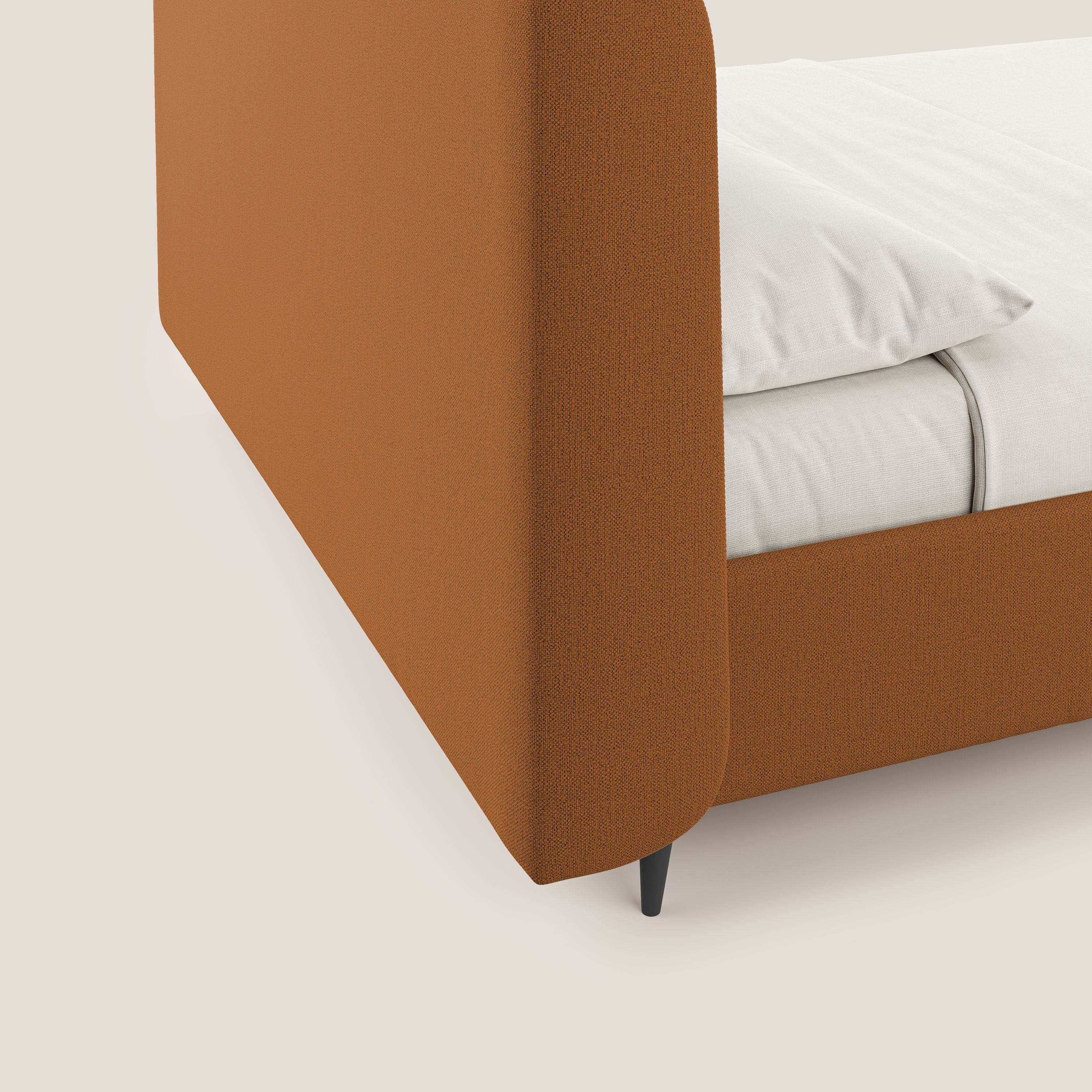 Nadine lit coffre de design et confort italien en tissu imperméable T19 orange - Image 7