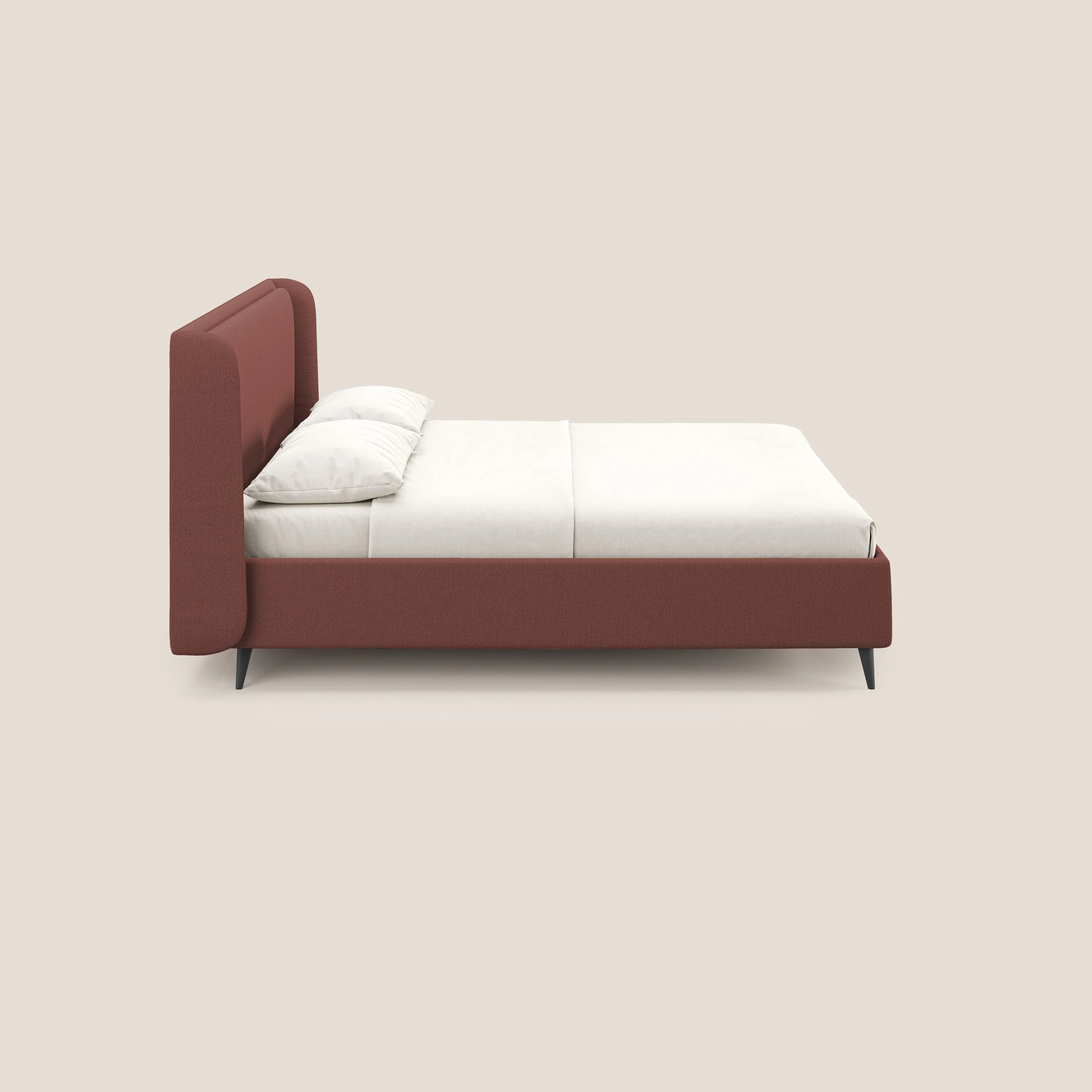 Nadine lit coffre de design et confort italien en tissu imperméable T19 saumon - Image 4