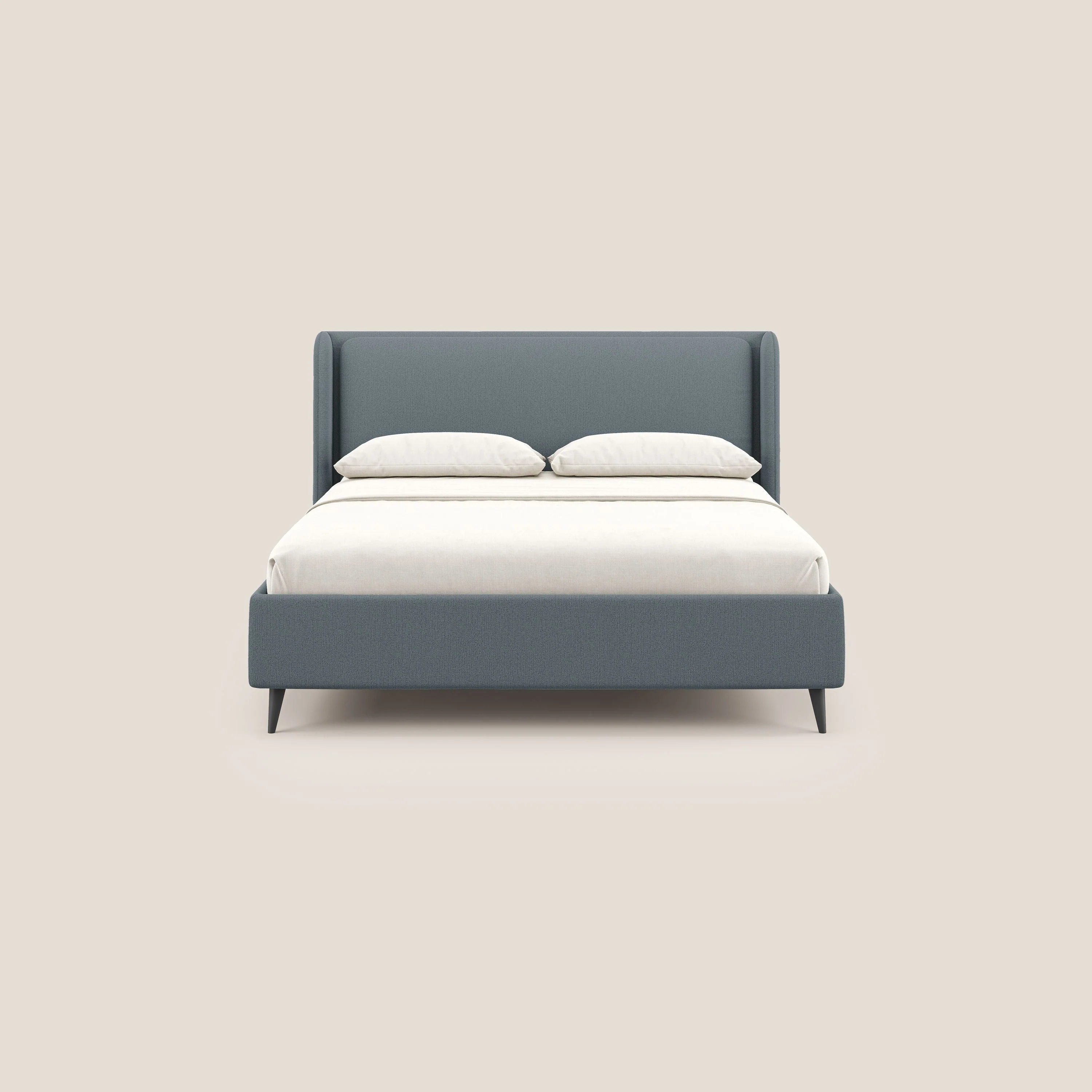 Nadine lit coffre de design et confort italien en tissu imperméable T19 sucre glace - Image 3