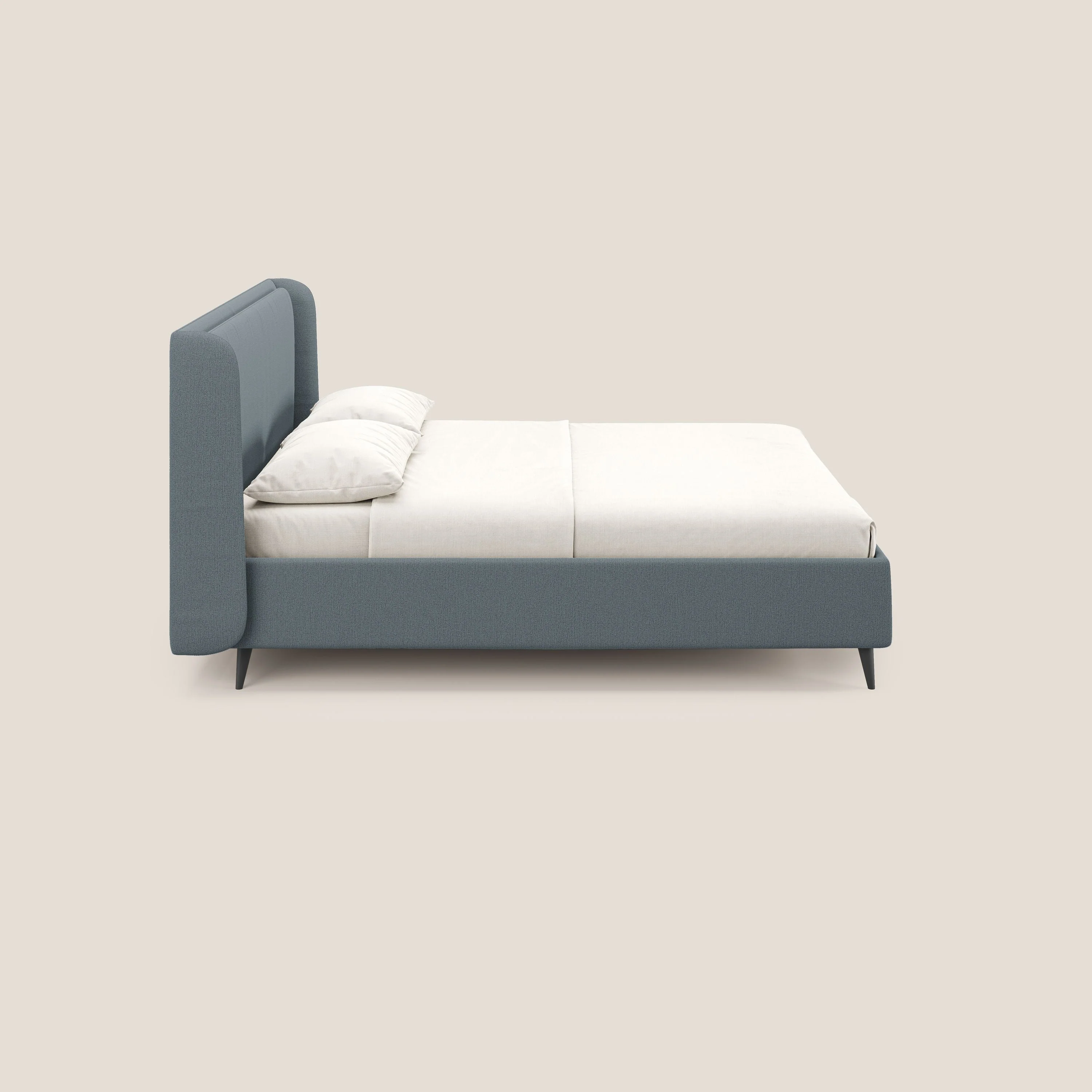 Nadine lit coffre de design et confort italien en tissu imperméable T19 sucre glace - Image 4