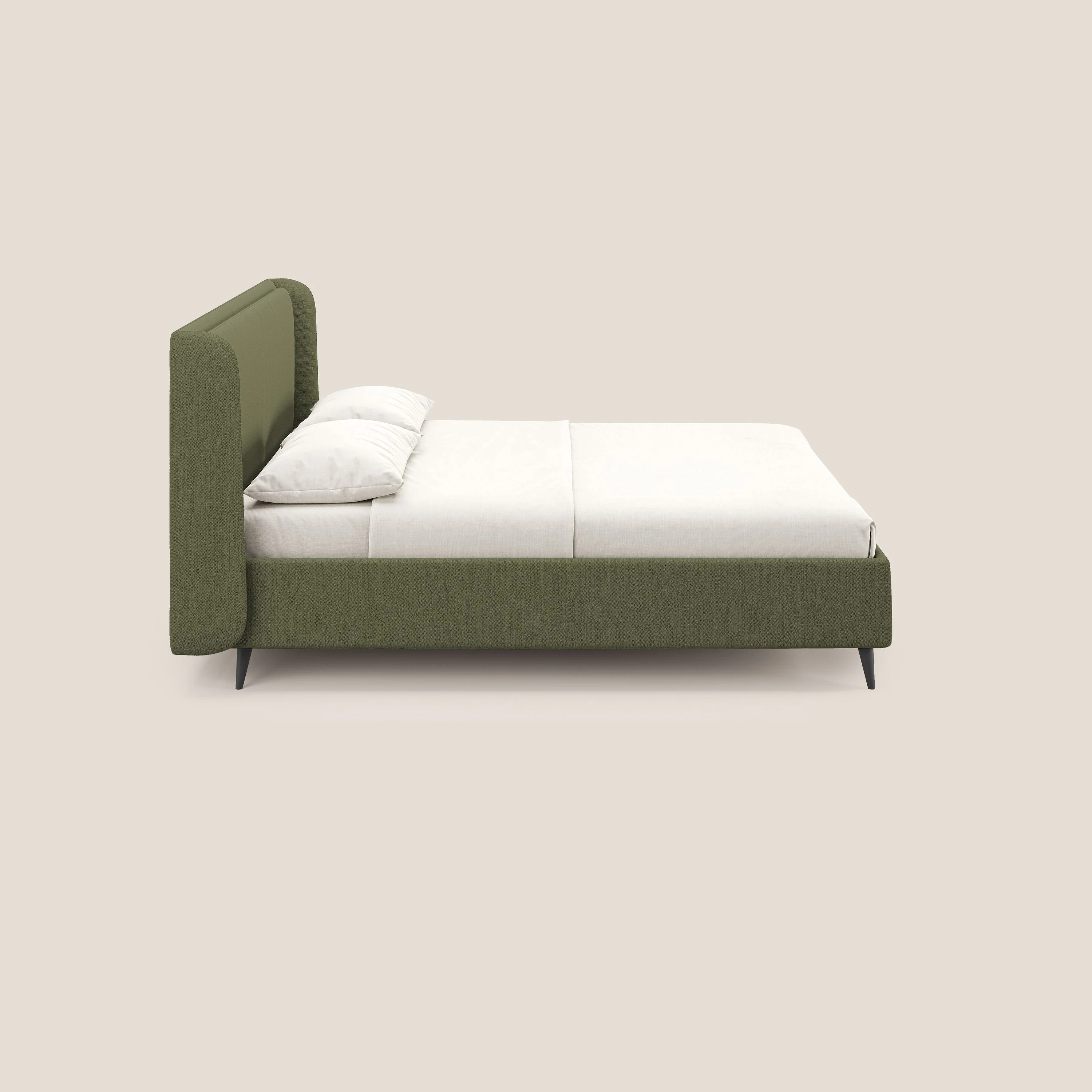 Nadine lit coffre de design et confort italien en tissu imperméable T19 vert - Image 5