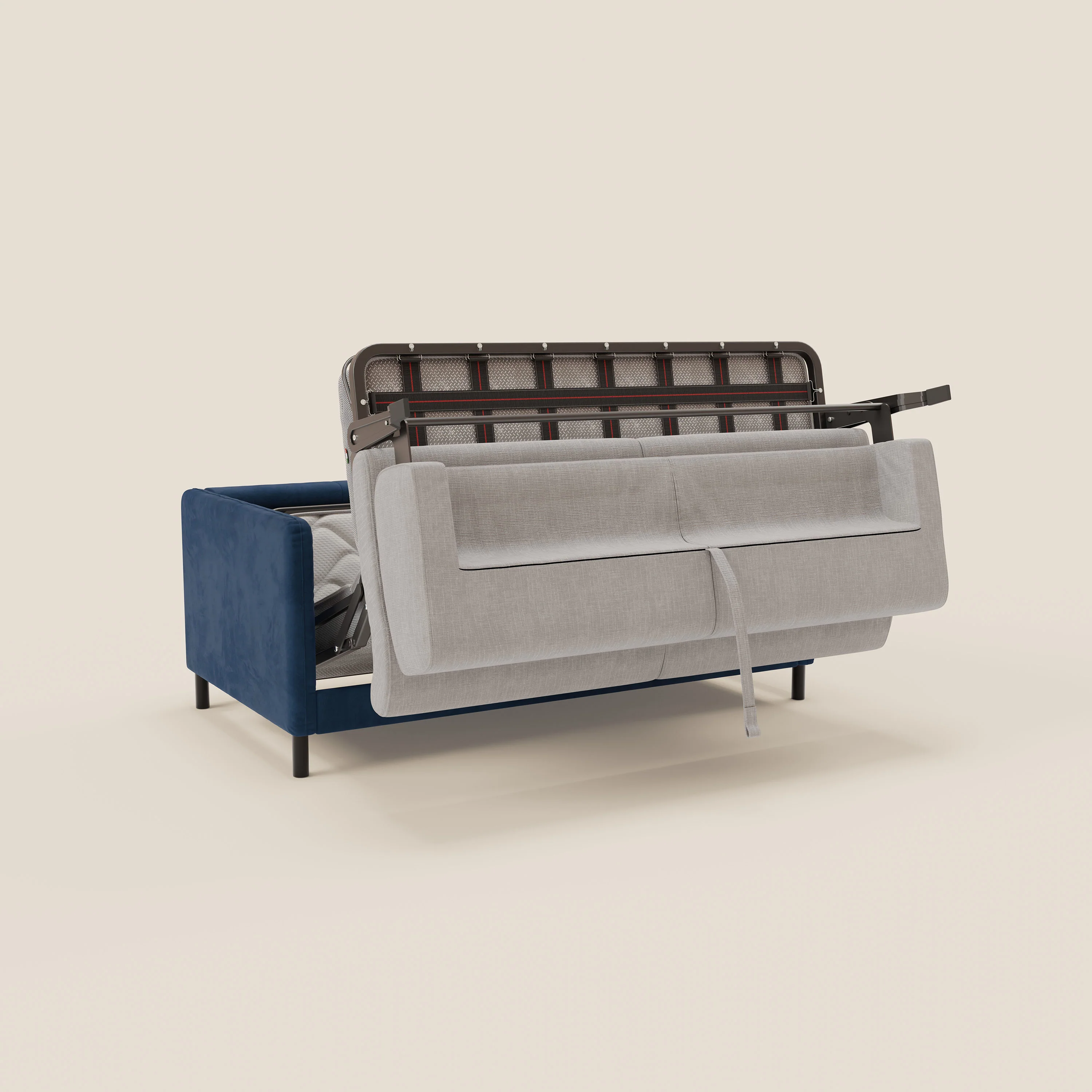 Narciso canapĂ© convertible design avec matelas H18 cm, bicolor, structure en microfibre antitache et revĂȘtement en Ă©lĂ©gant tissu impermĂ©able T06 bleu - gris clair - Image 10