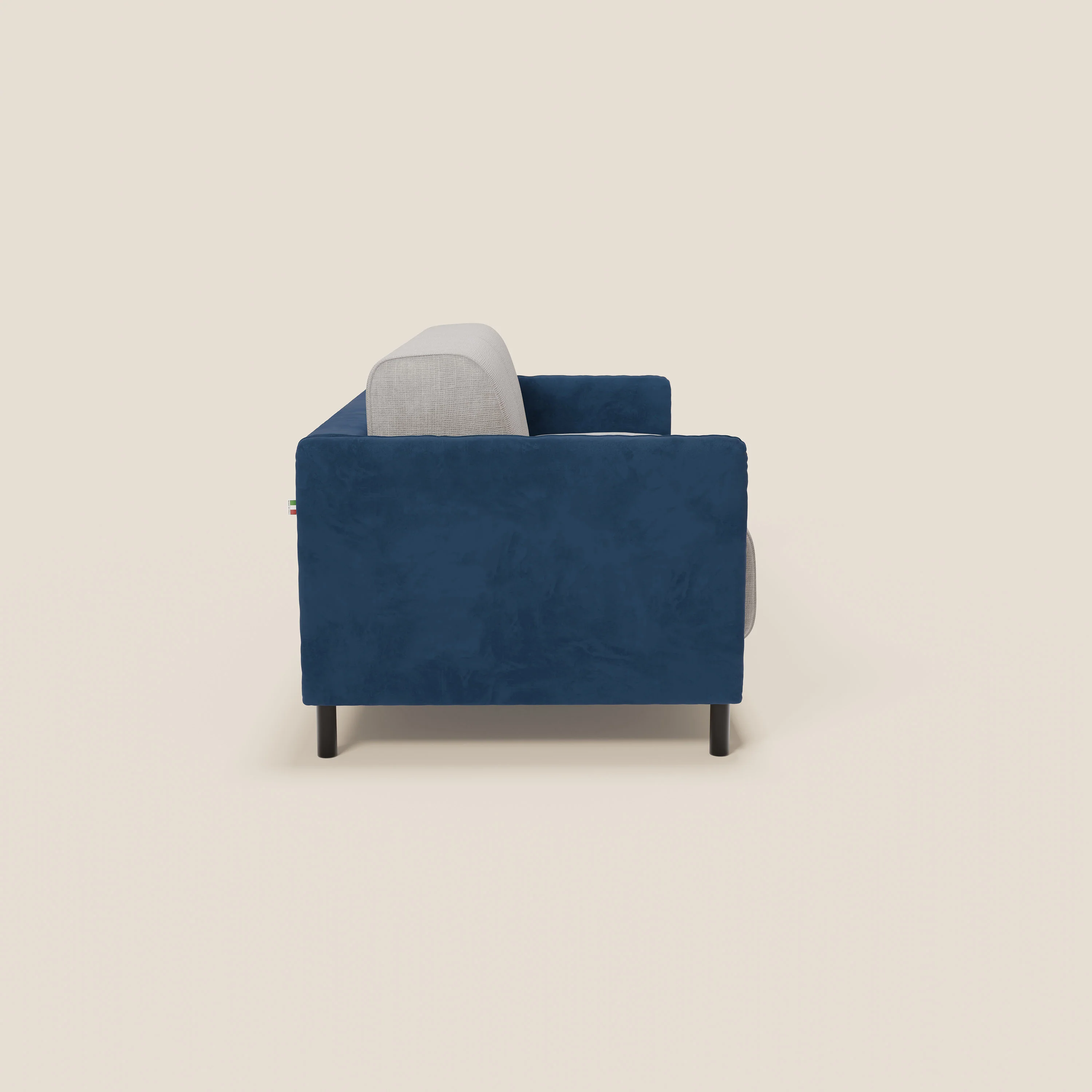 Narciso canapĂ© convertible design avec matelas H18 cm, bicolor, structure en microfibre antitache et revĂȘtement en Ă©lĂ©gant tissu impermĂ©able T06 bleu - gris clair - Image 6