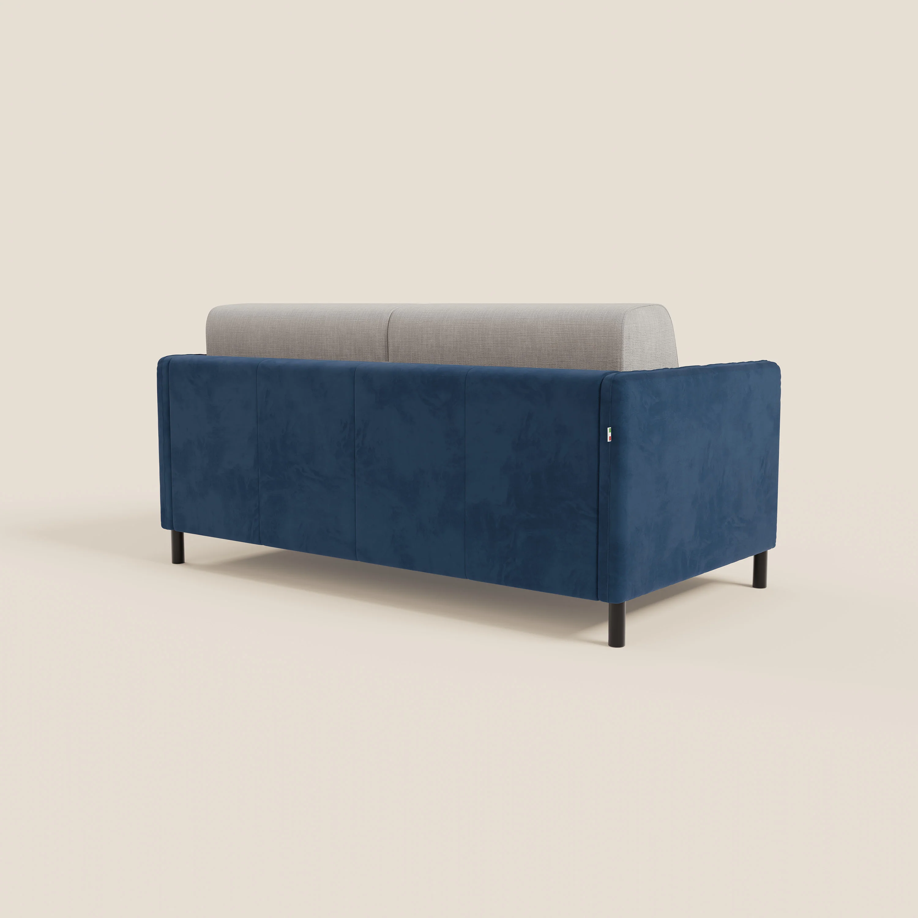 Narciso canapĂ© convertible design avec matelas H18 cm, bicolor, structure en microfibre antitache et revĂȘtement en Ă©lĂ©gant tissu impermĂ©able T06 bleu - gris clair - Image 7