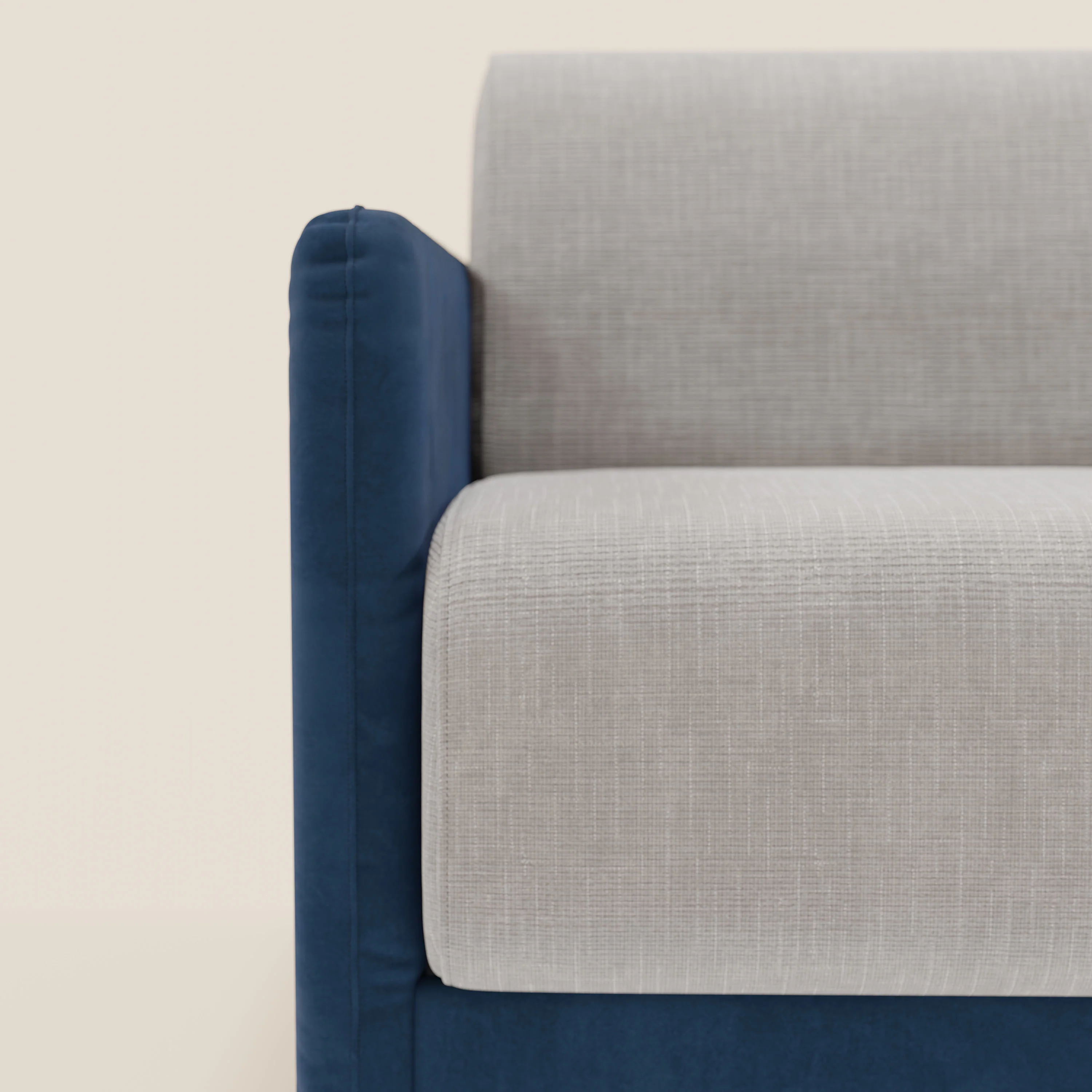 Narciso canapĂ© convertible design avec matelas H18 cm, bicolor, structure en microfibre antitache et revĂȘtement en Ă©lĂ©gant tissu impermĂ©able T06 bleu - gris clair - Image 9
