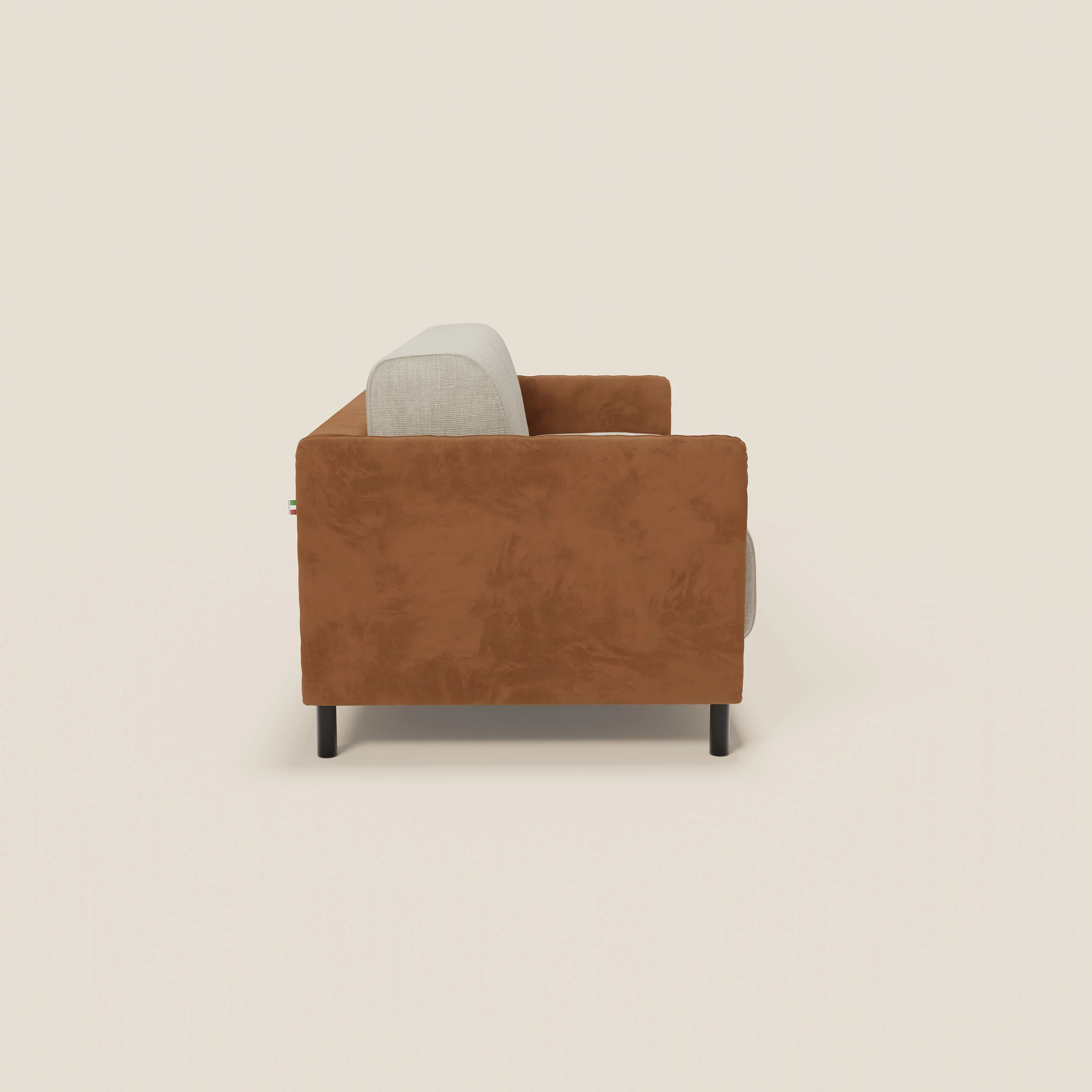 Narciso canapĂ© convertible design avec matelas H18 cm, bicolor, structure en microfibre antitache et revĂȘtement en Ă©lĂ©gant tissu impermĂ©able T06 cuir - crĂšme - Image 6