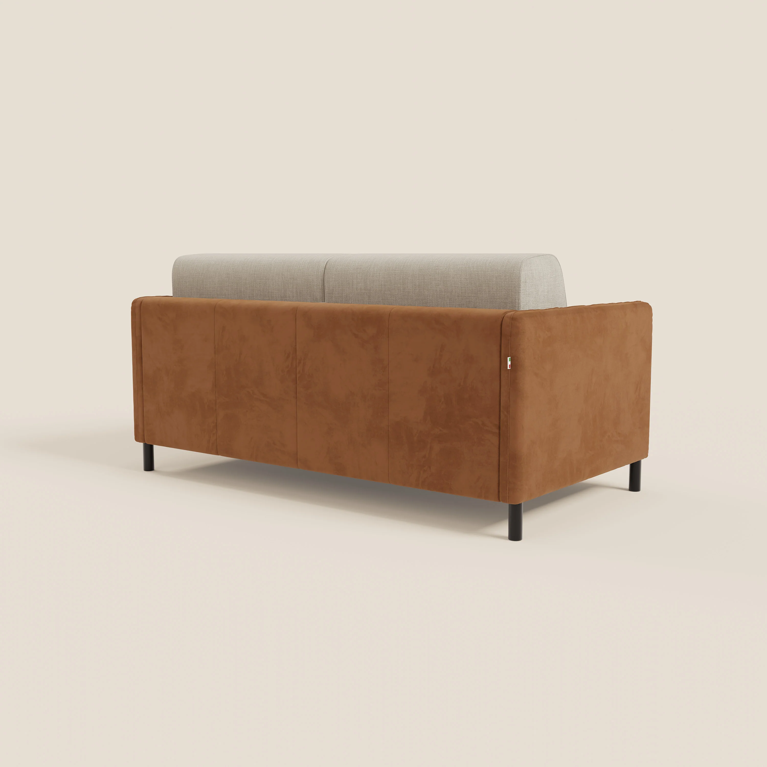 Narciso canapĂ© convertible design avec matelas H18 cm, bicolor, structure en microfibre antitache et revĂȘtement en Ă©lĂ©gant tissu impermĂ©able T06 cuir - crĂšme - Image 7