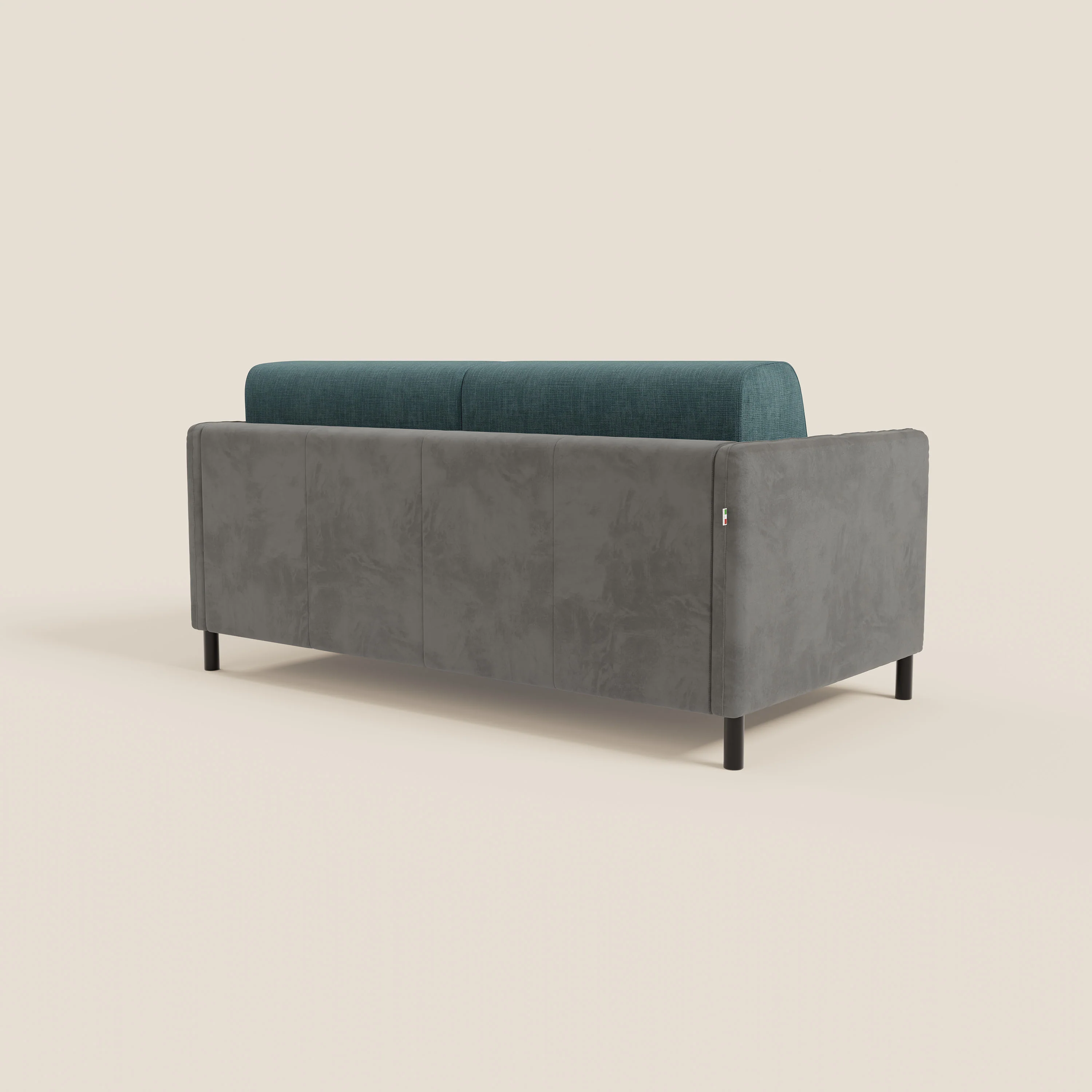 Narciso canapé convertible design avec matelas H18 cm, bicolor, structure en microfibre antitache et revêtement en élégant tissu imperméable T06 gris - bleu ciel - Image 7