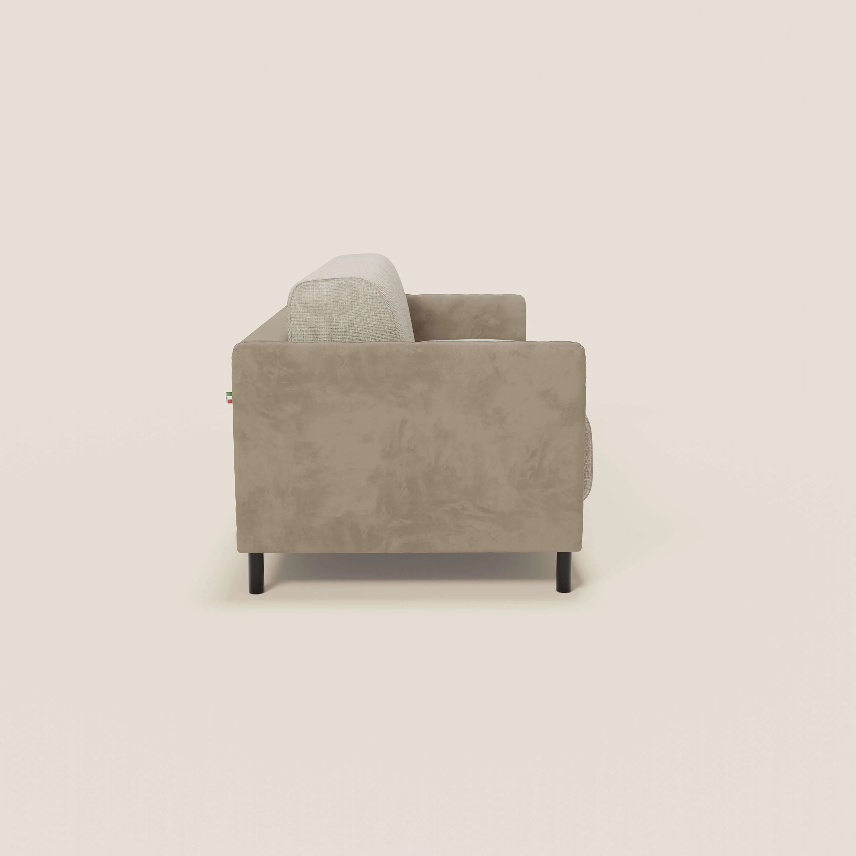 Narciso canapé convertible design avec matelas H18 cm, bicolor, structure en microfibre antitache et revêtement en élégant tissu imperméable T06 taupe - crème - Image 6