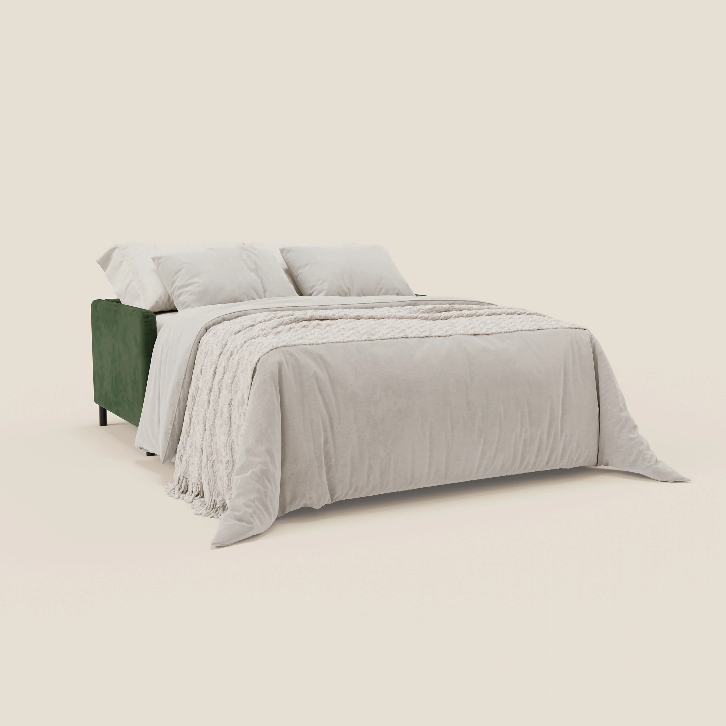 Narciso canapĂ© convertible design avec matelas H18 cm, bicolor, structure en microfibre antitache et revĂȘtement en Ă©lĂ©gant tissu impermĂ©able T06 vert - vert - Image 2