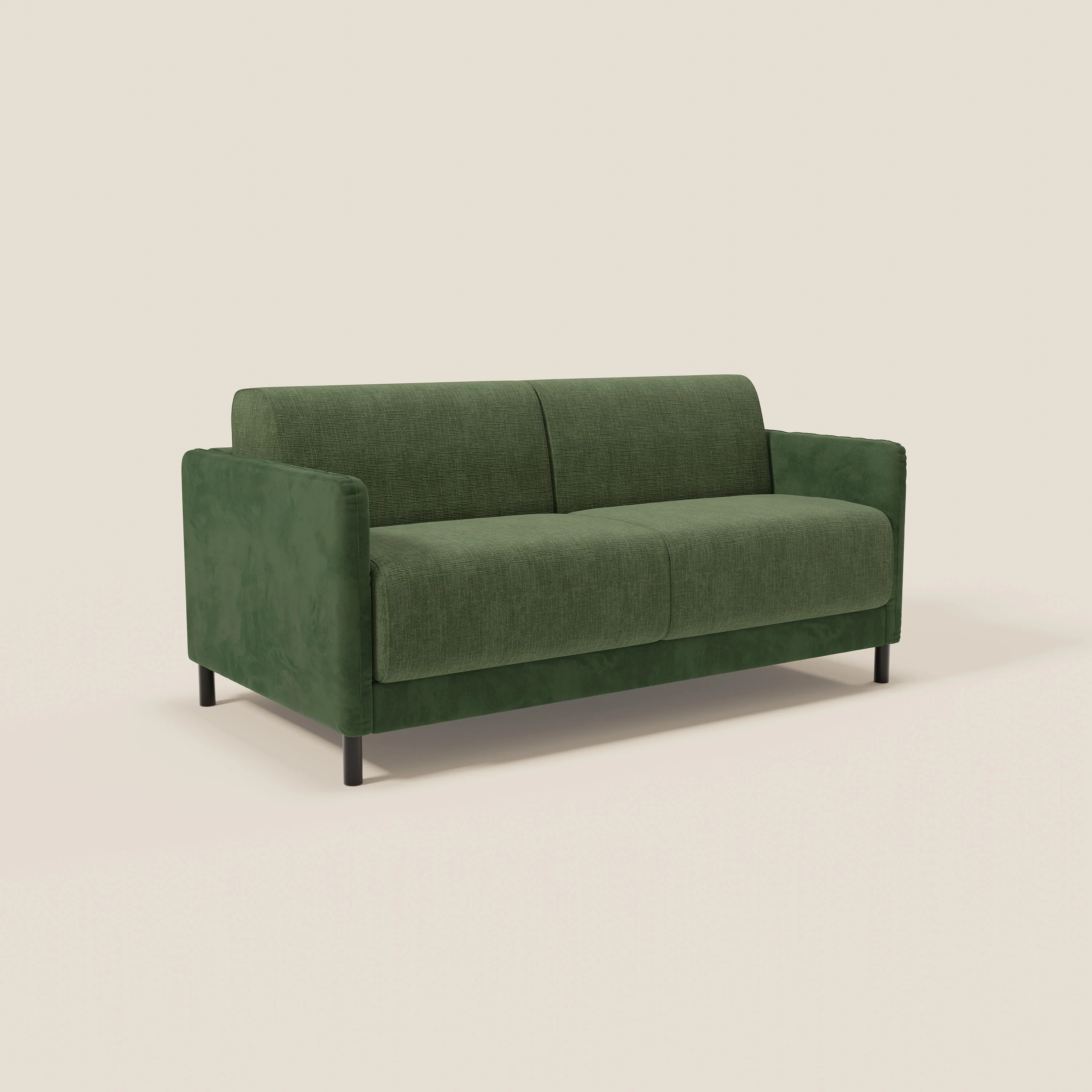 Narciso canapĂ© convertible design avec matelas H18 cm, bicolor, structure en microfibre antitache et revĂȘtement en Ă©lĂ©gant tissu impermĂ©able T06 vert - vert - Image 3