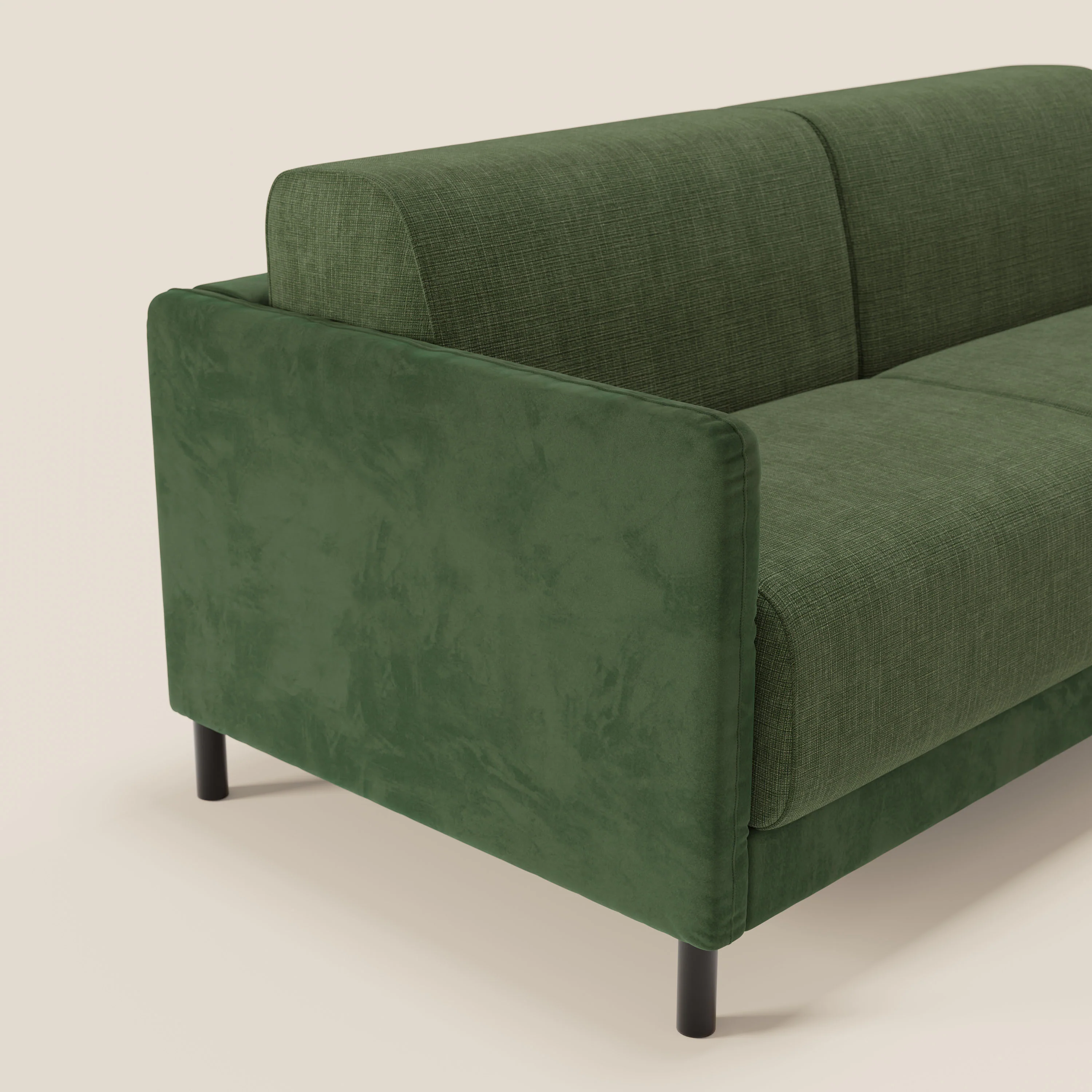 Narciso canapĂ© convertible design avec matelas H18 cm, bicolor, structure en microfibre antitache et revĂȘtement en Ă©lĂ©gant tissu impermĂ©able T06 vert - vert - Image 4