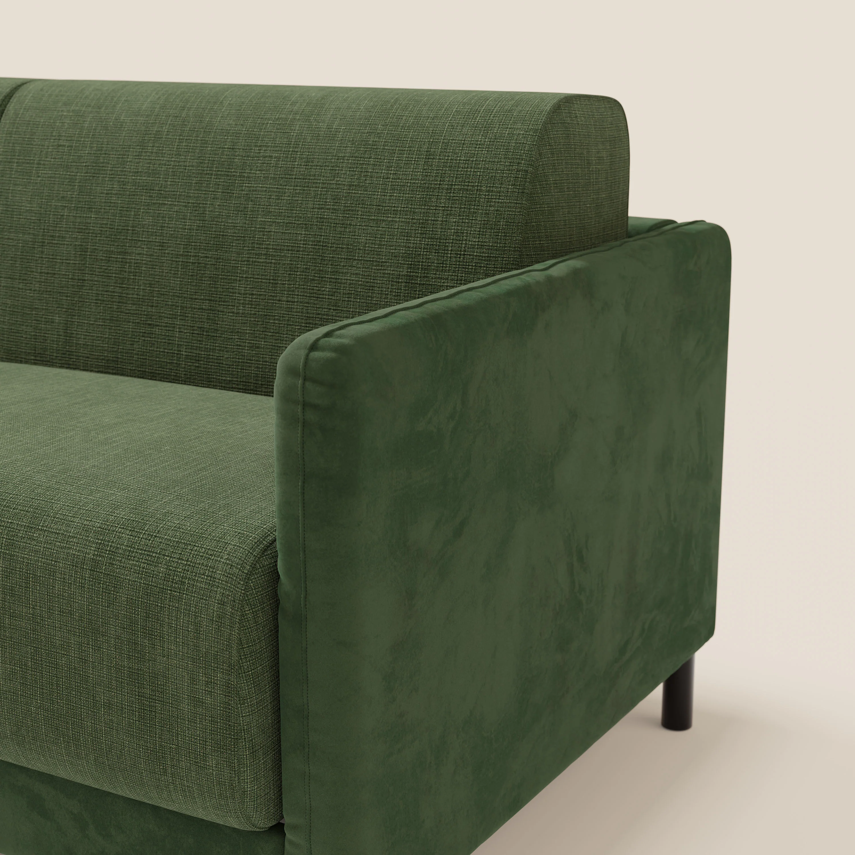Narciso canapĂ© convertible design avec matelas H18 cm, bicolor, structure en microfibre antitache et revĂȘtement en Ă©lĂ©gant tissu impermĂ©able T06 vert - vert - Image 5