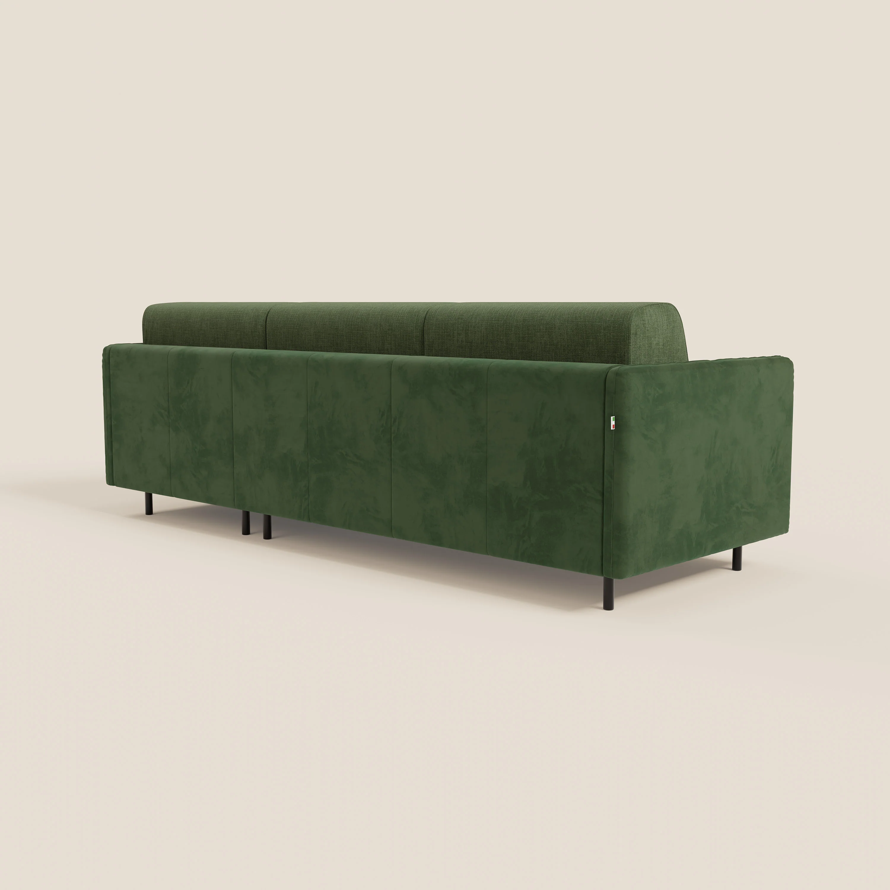 Narciso canapé d'angle convertible avec matelas H18 cm et chaise longue coffre en tissu bicouleur T11 et T06 vert - vert - Image 7