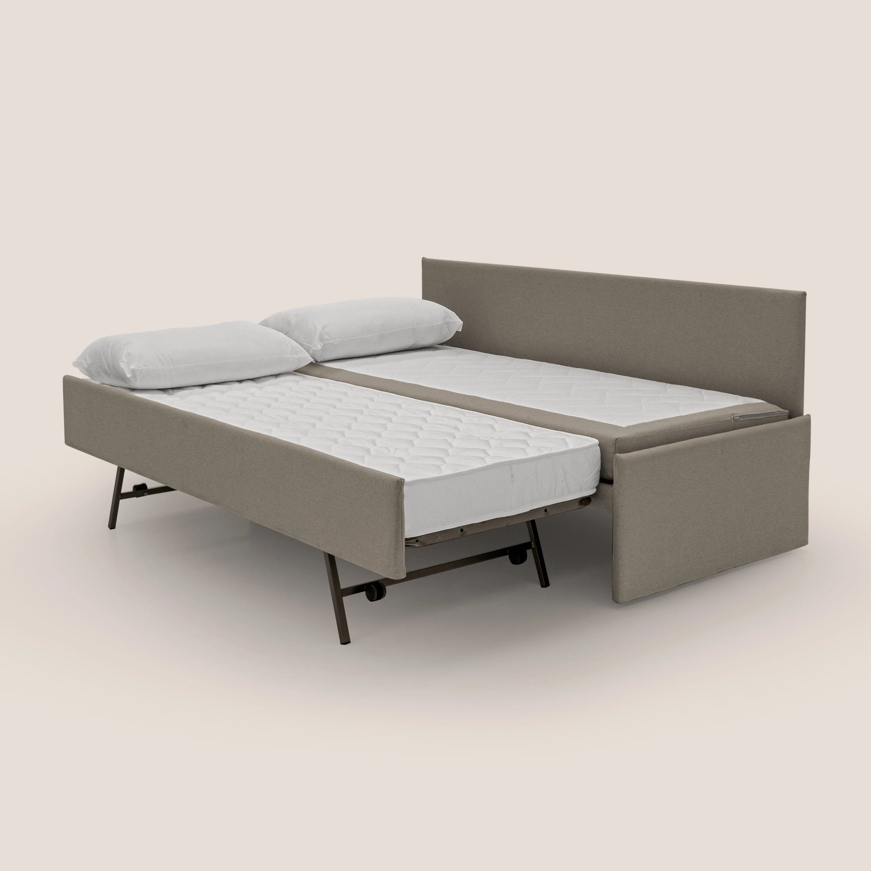 Naviglio Canapé duplex avec lits jumeaux et tissu effet coton imperméable T13 Taupe tortora - Image 2