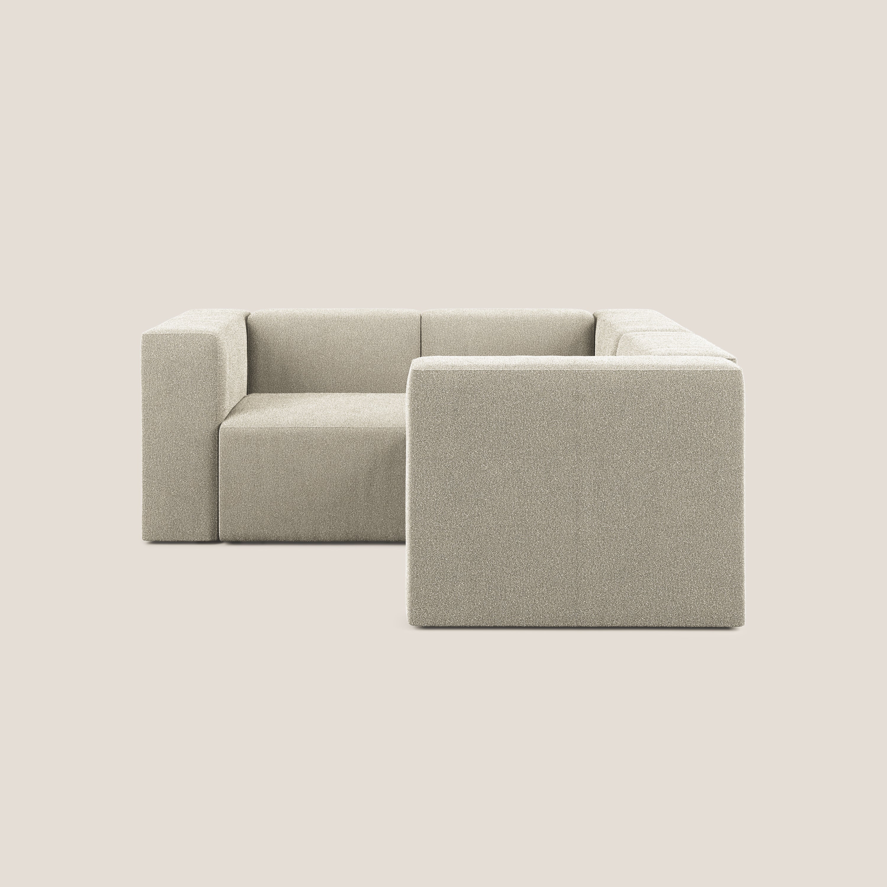 Nettuno canapé d'angle reversible modulable en bouclette douce T07 beige