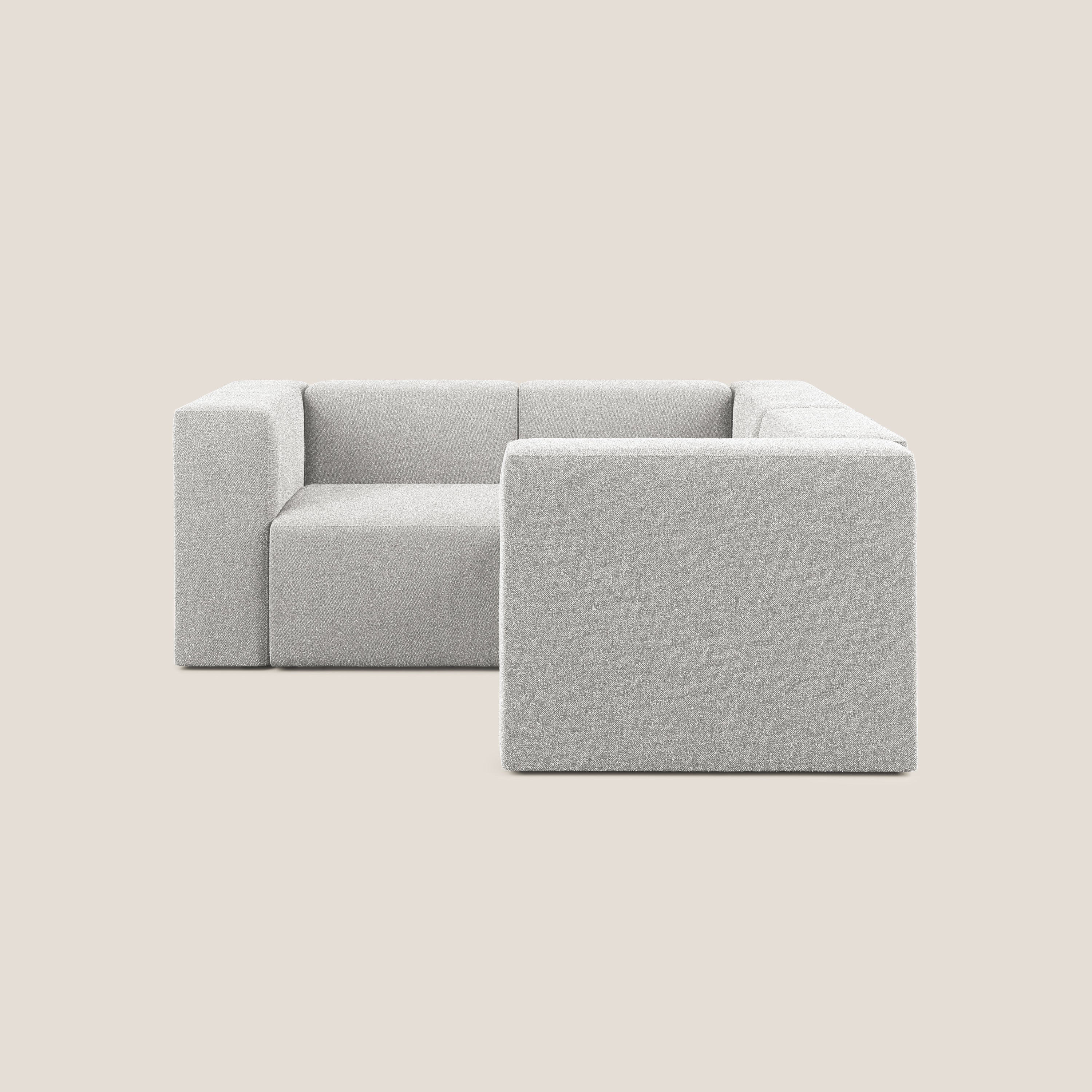 Nettuno canapé d'angle reversible modulable en bouclette douce T07 gris