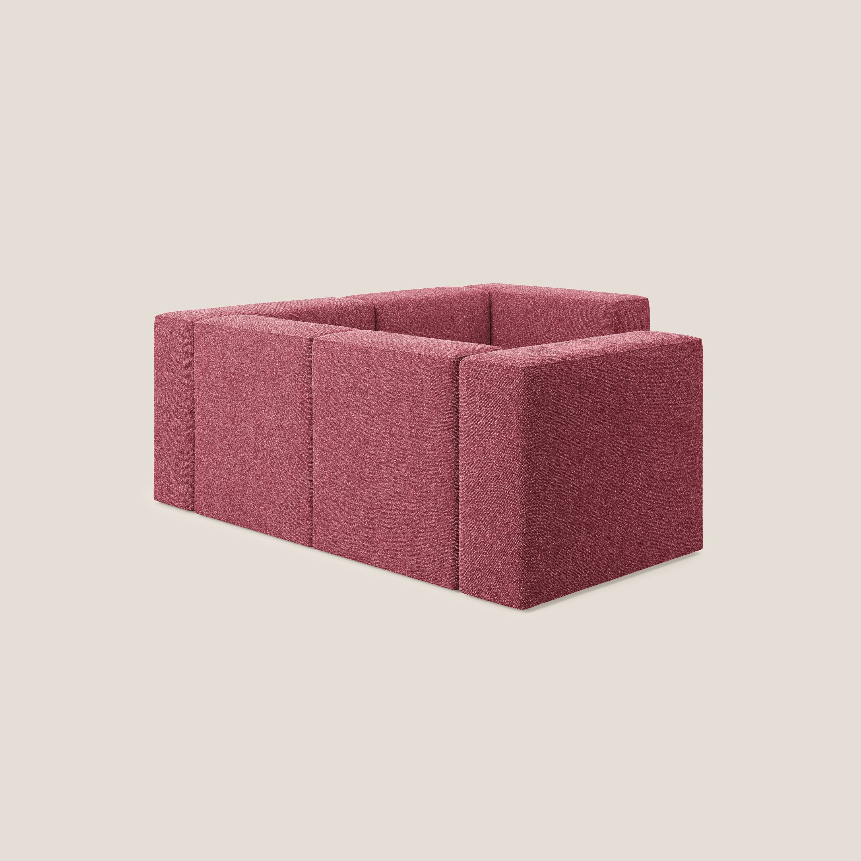 Nettuno canapé d'angle reversible modulable en bouclette douce T07 rouge - Image 4