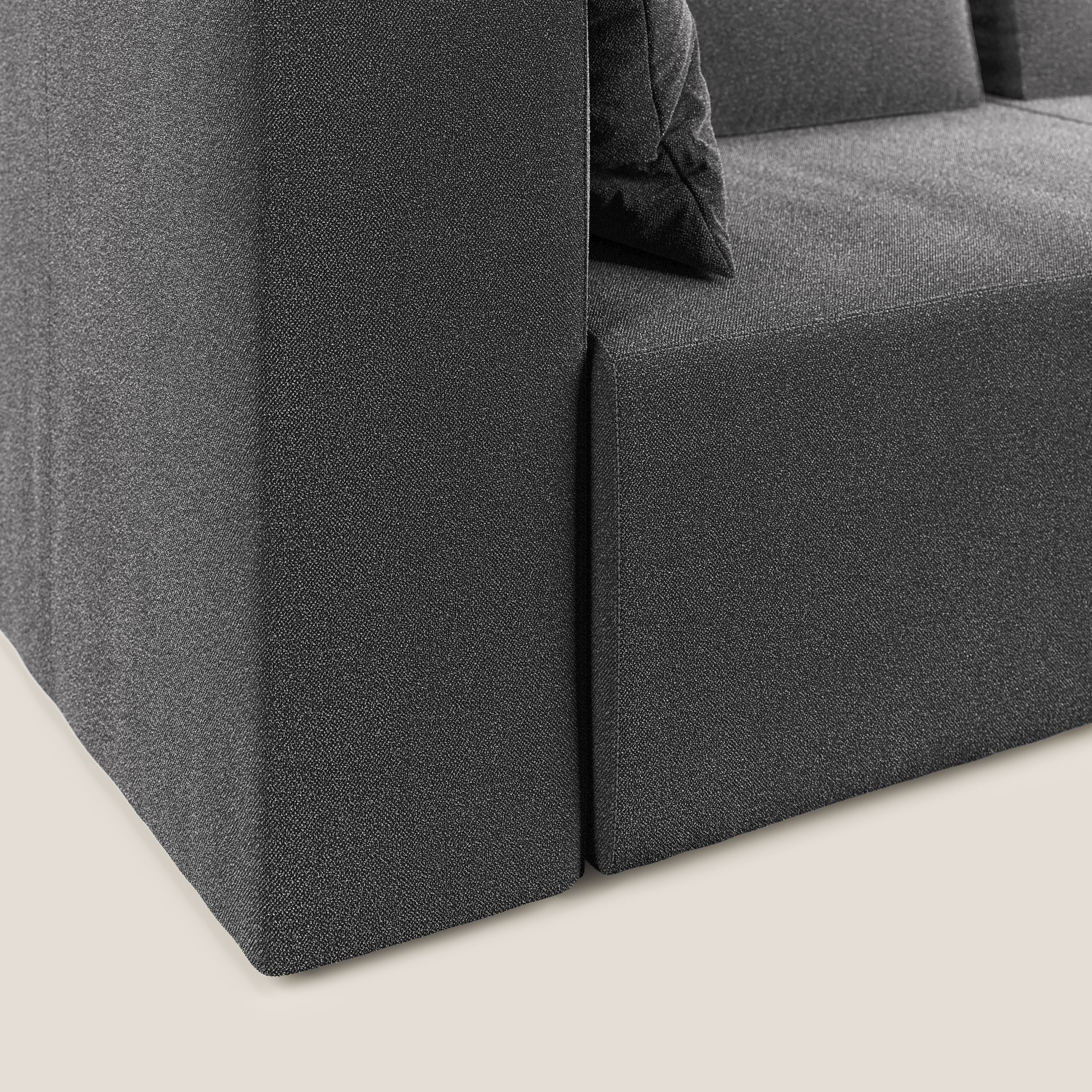 Nettuno canapé d'angle modulable en bouclette douce T07 anthracite - Image 6