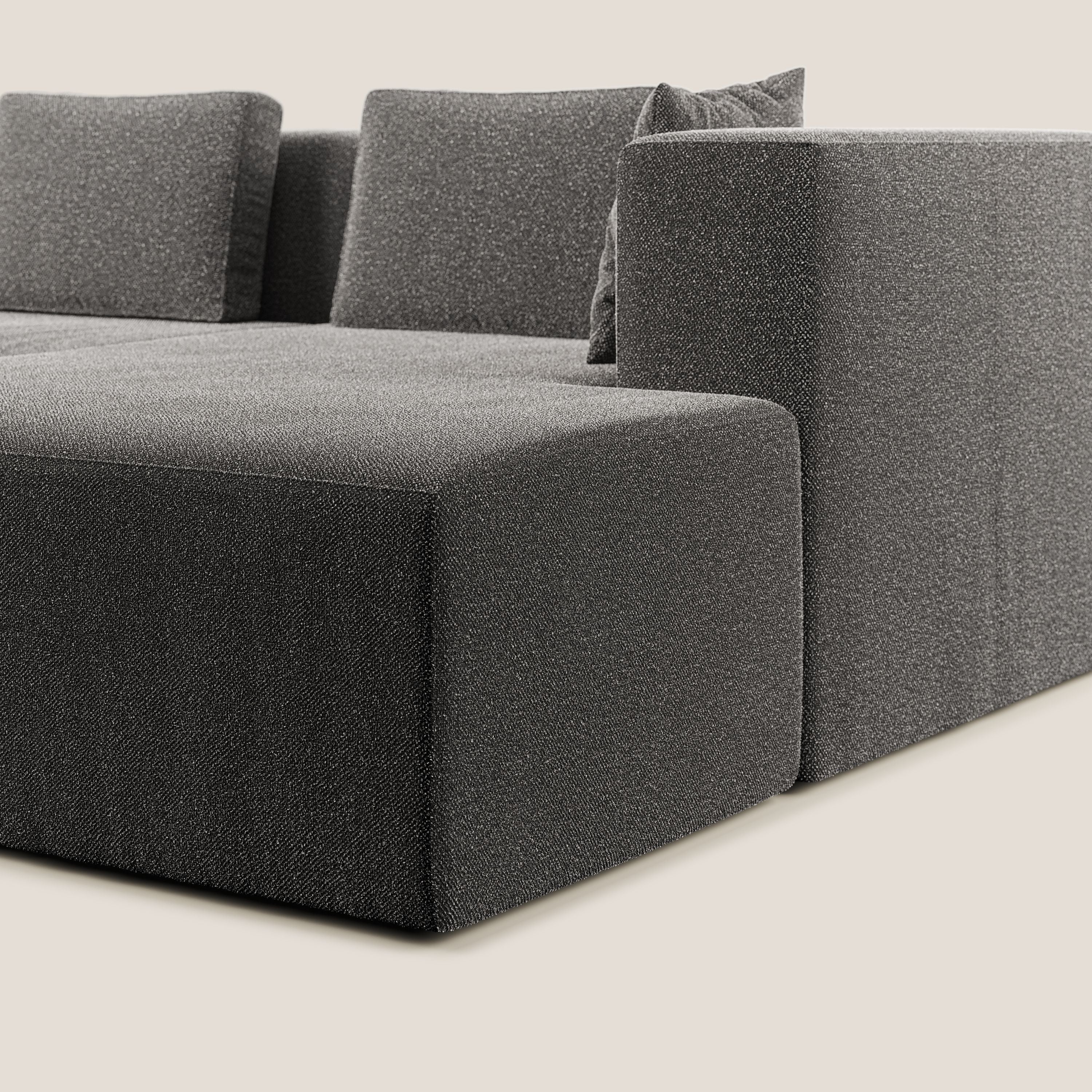 Nettuno canapé d'angle modulable en bouclette douce T07 anthracite - Image 9