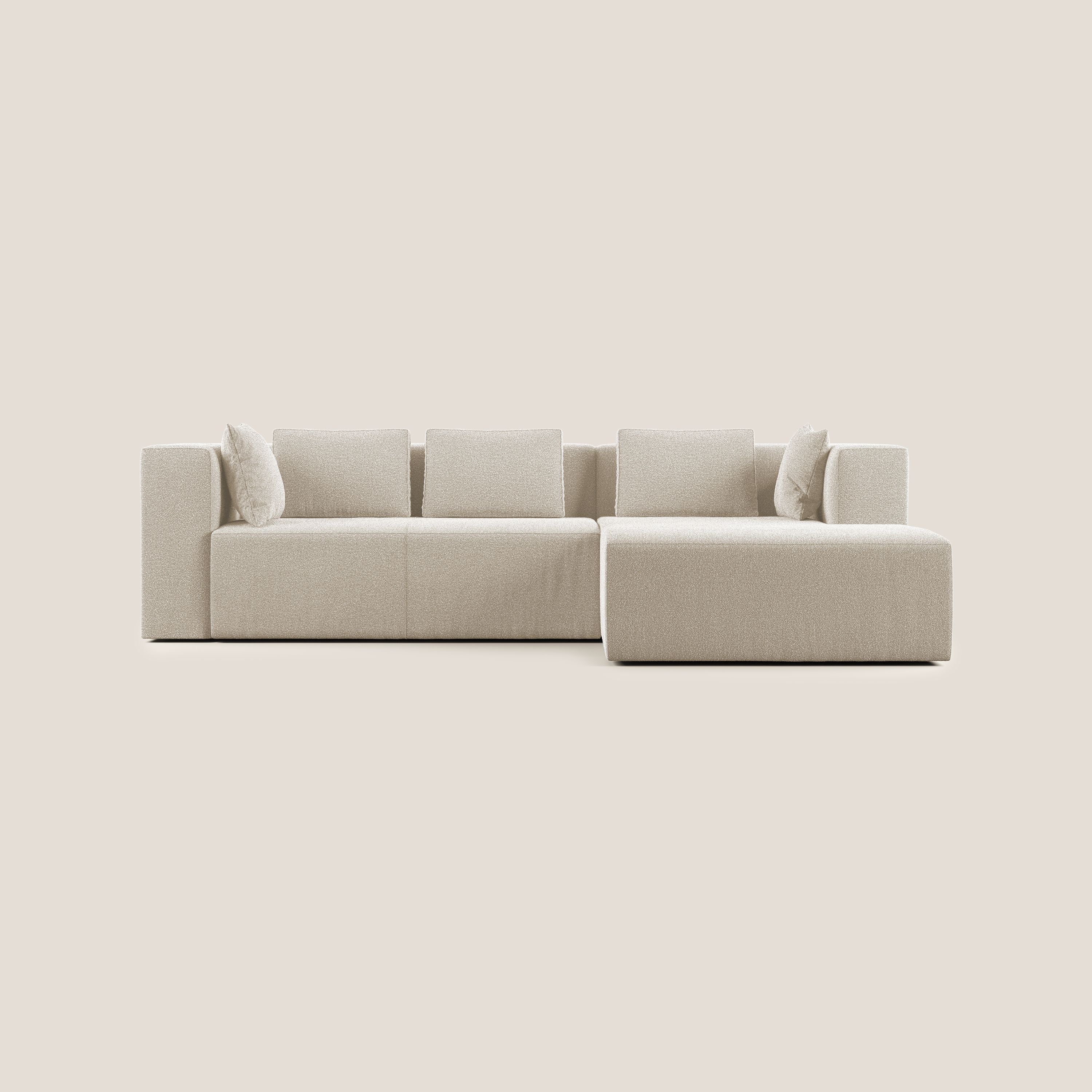 Nettuno canapé d'angle modulable en bouclette douce T07 blanc