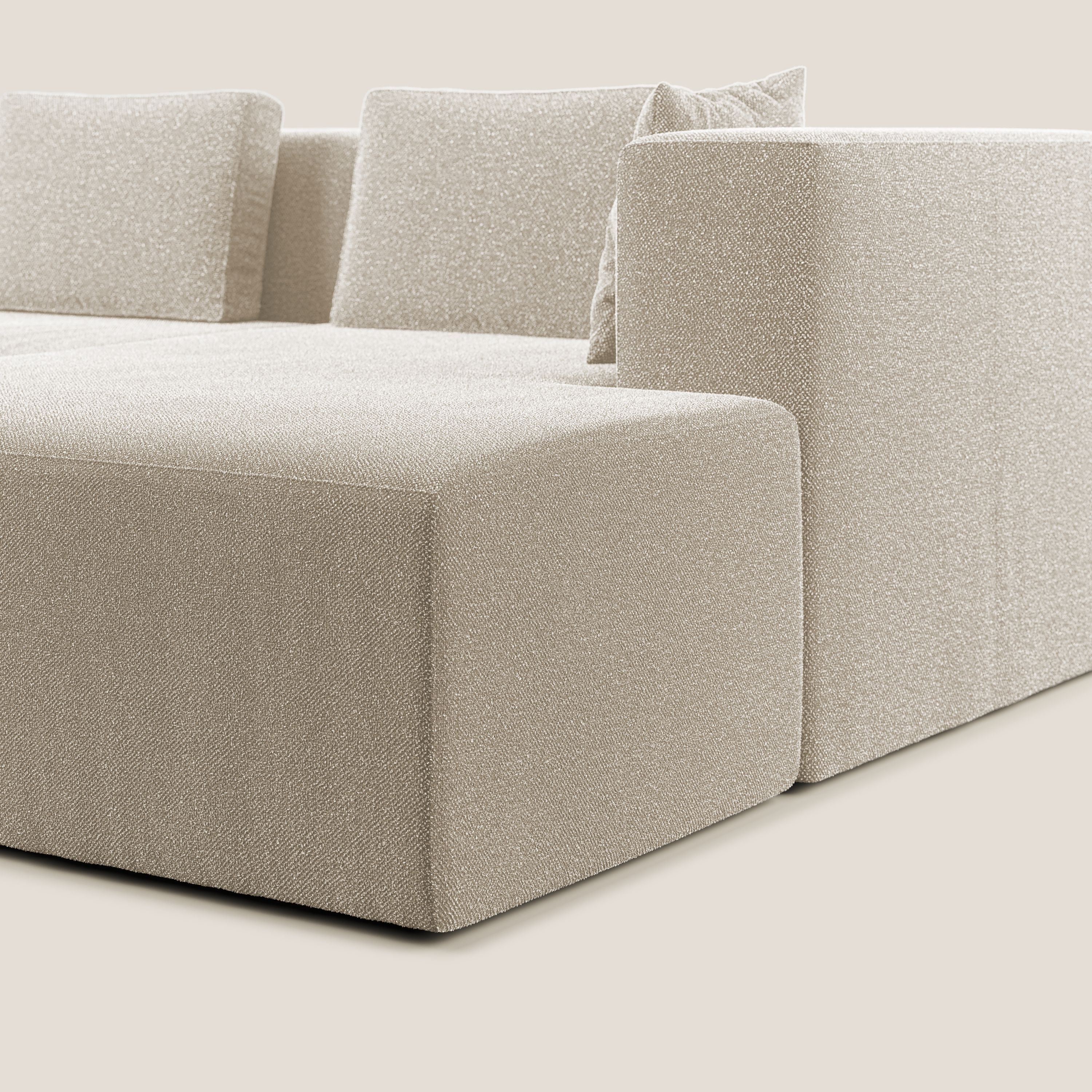 Nettuno canapé d'angle modulable en bouclette douce T07 blanc - Image 8