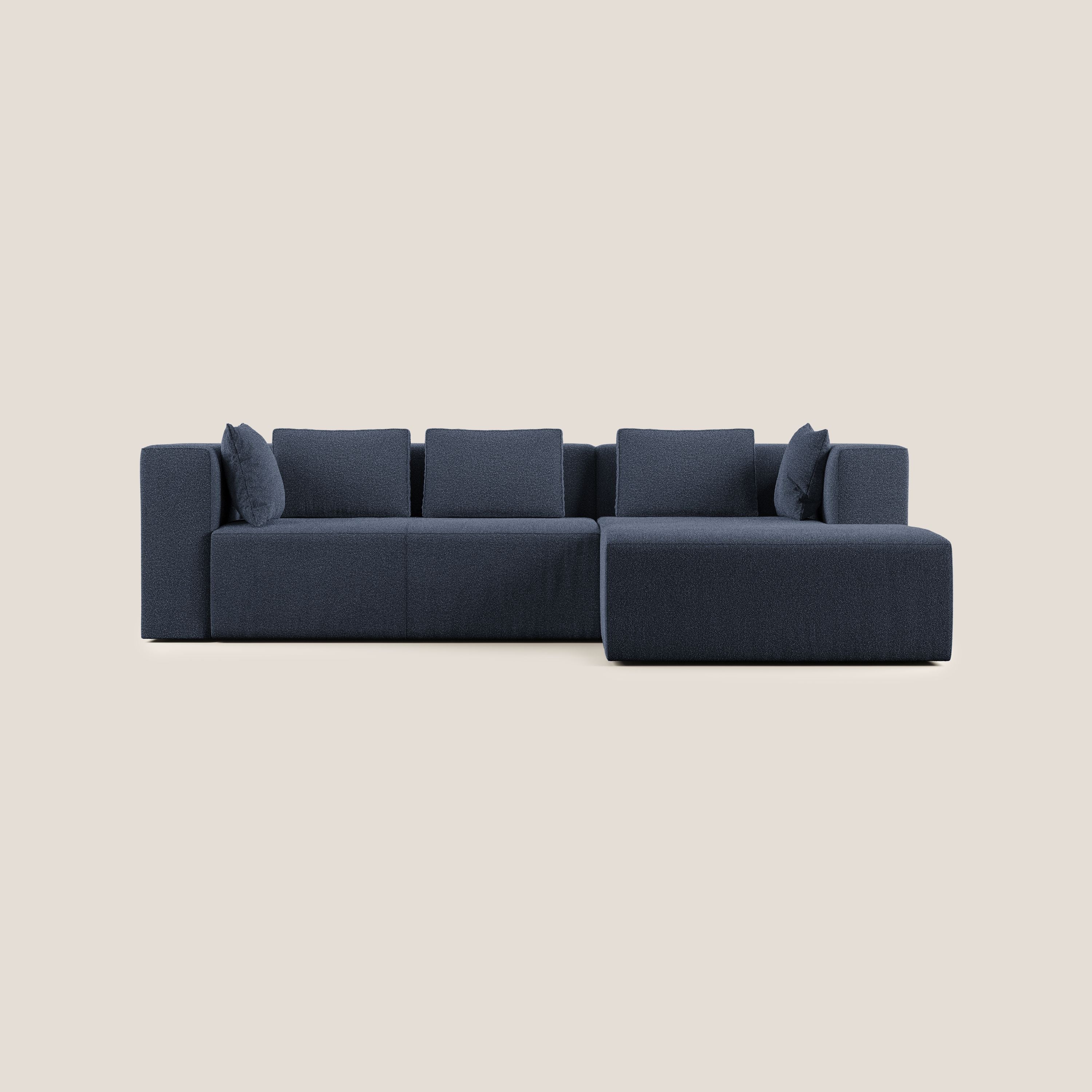 Nettuno canapé d'angle modulable en bouclette douce T07 bleu