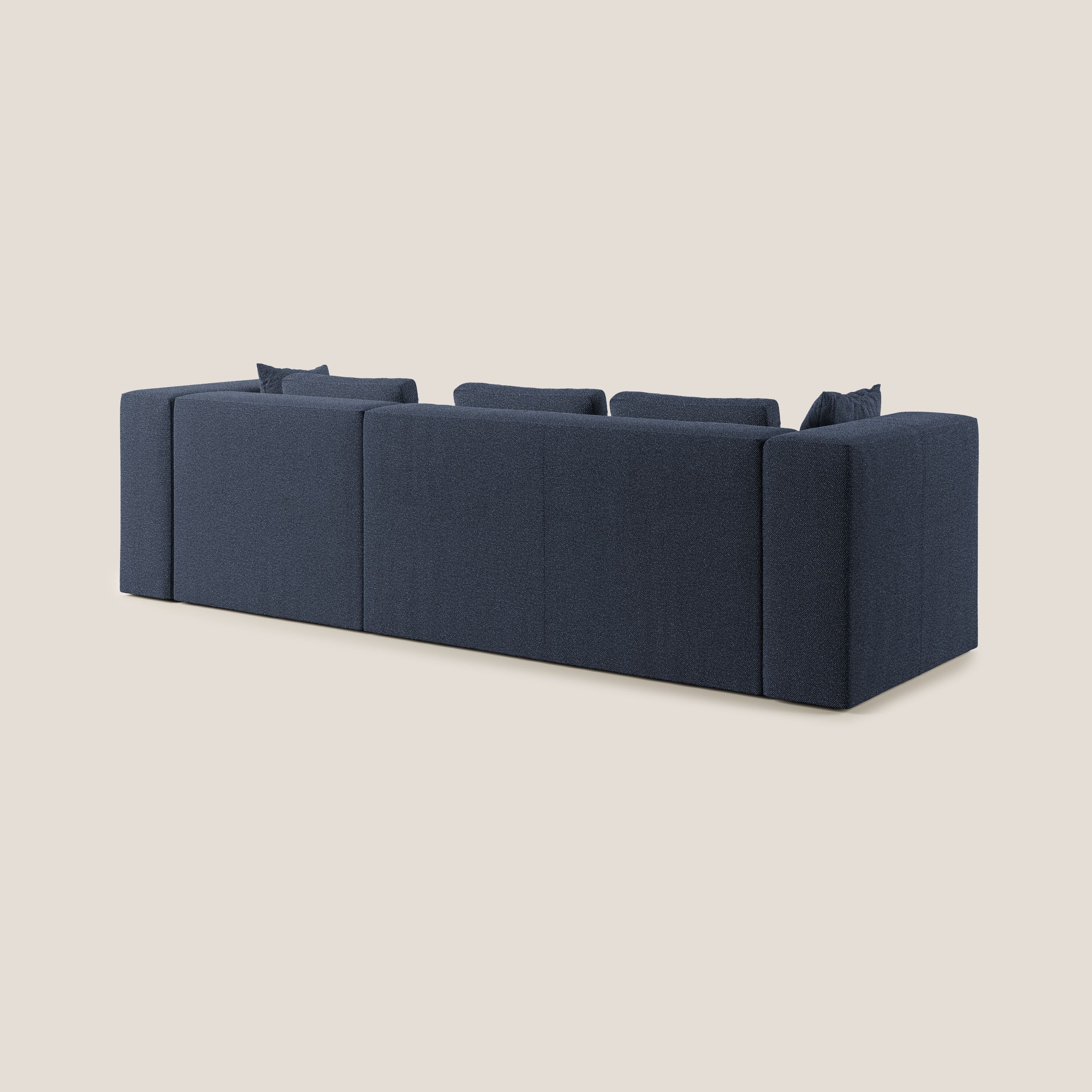 Nettuno canapé d'angle modulable en bouclette douce T07 bleu - Image 6