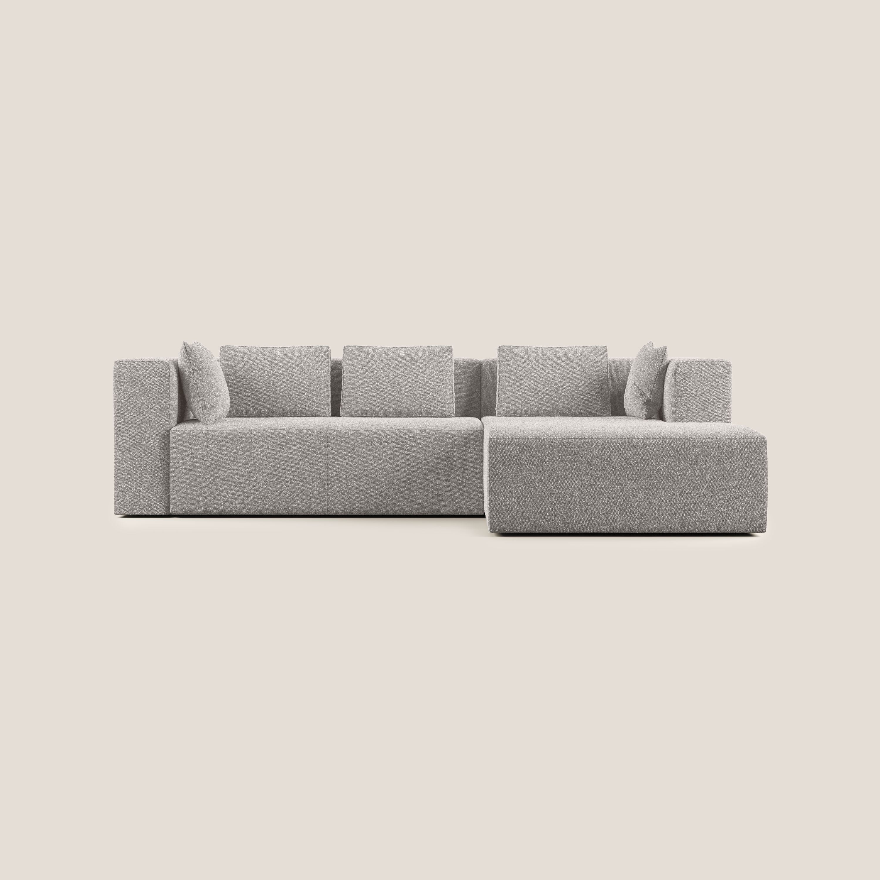 Nettuno canapé d'angle modulable en bouclette douce T07 gris