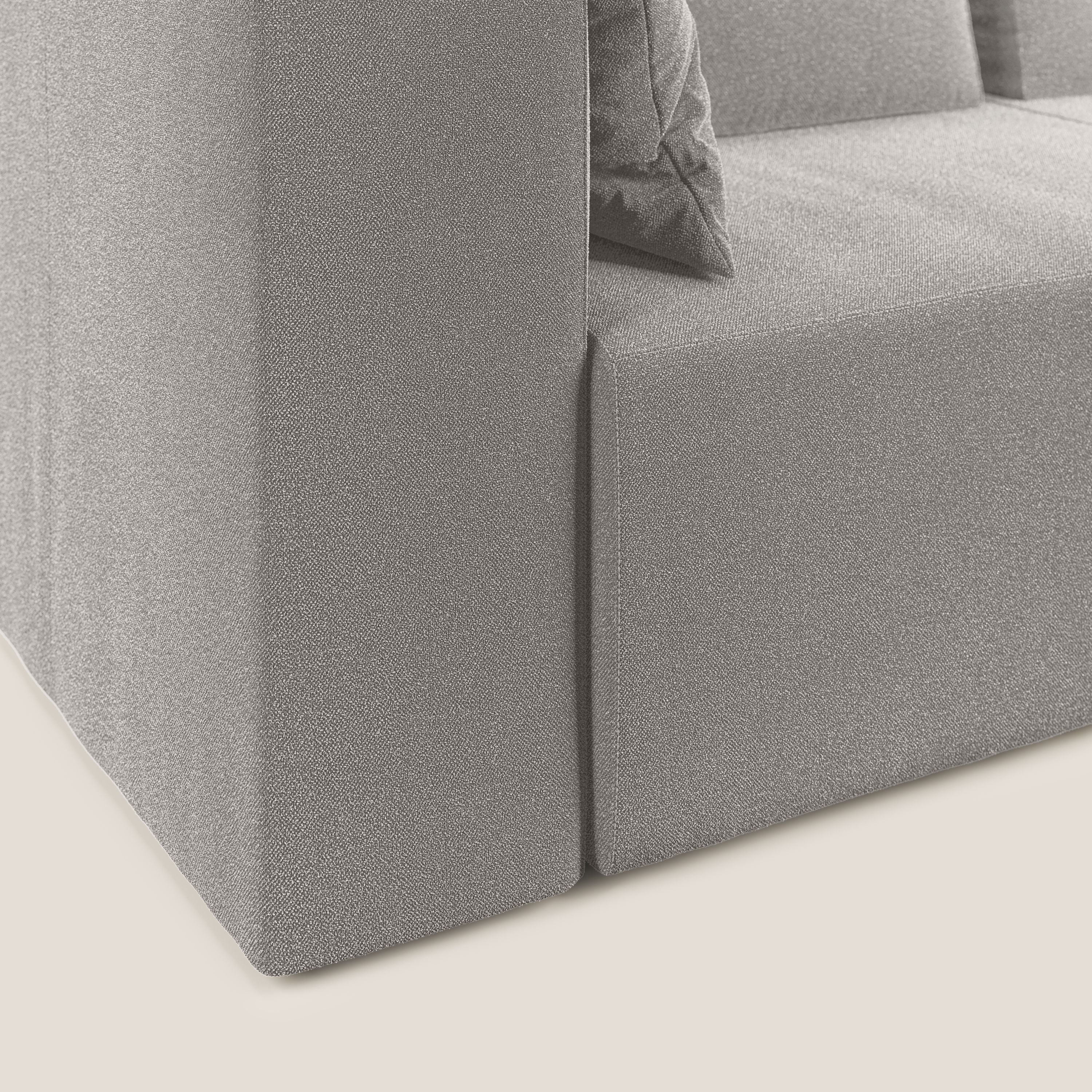 Nettuno canapé d'angle modulable en bouclette douce T07 gris - Image 6