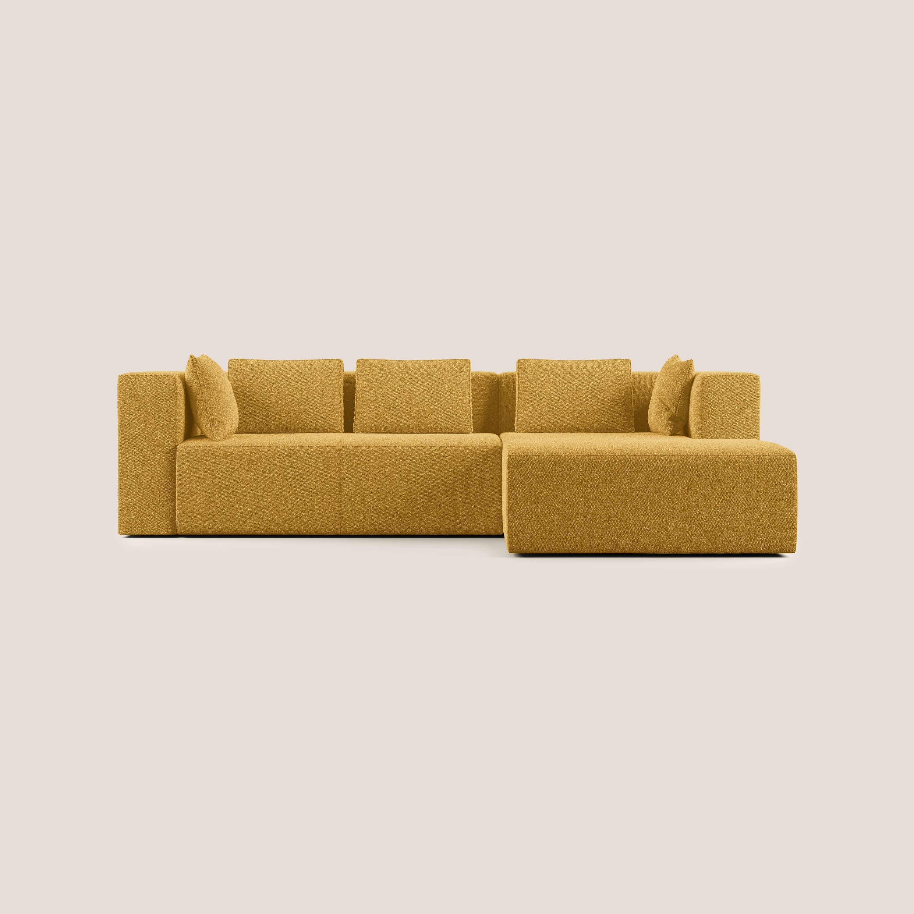 Nettuno canapé d'angle modulable en bouclette douce T07 jaune