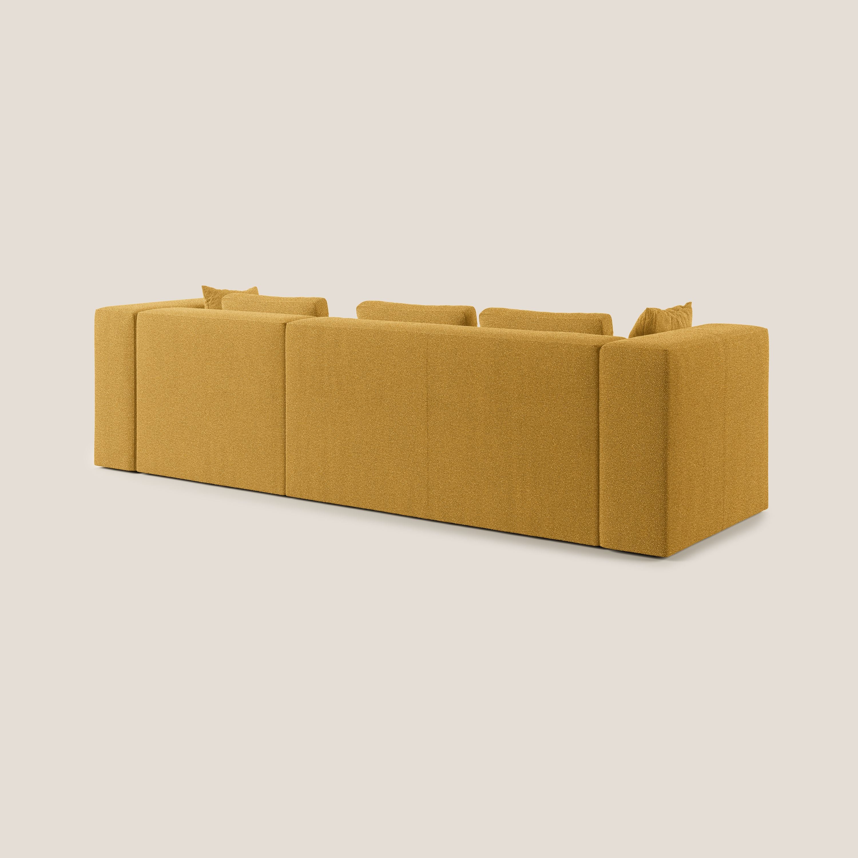 Nettuno canapé d'angle modulable en bouclette douce T07 jaune - Image 5