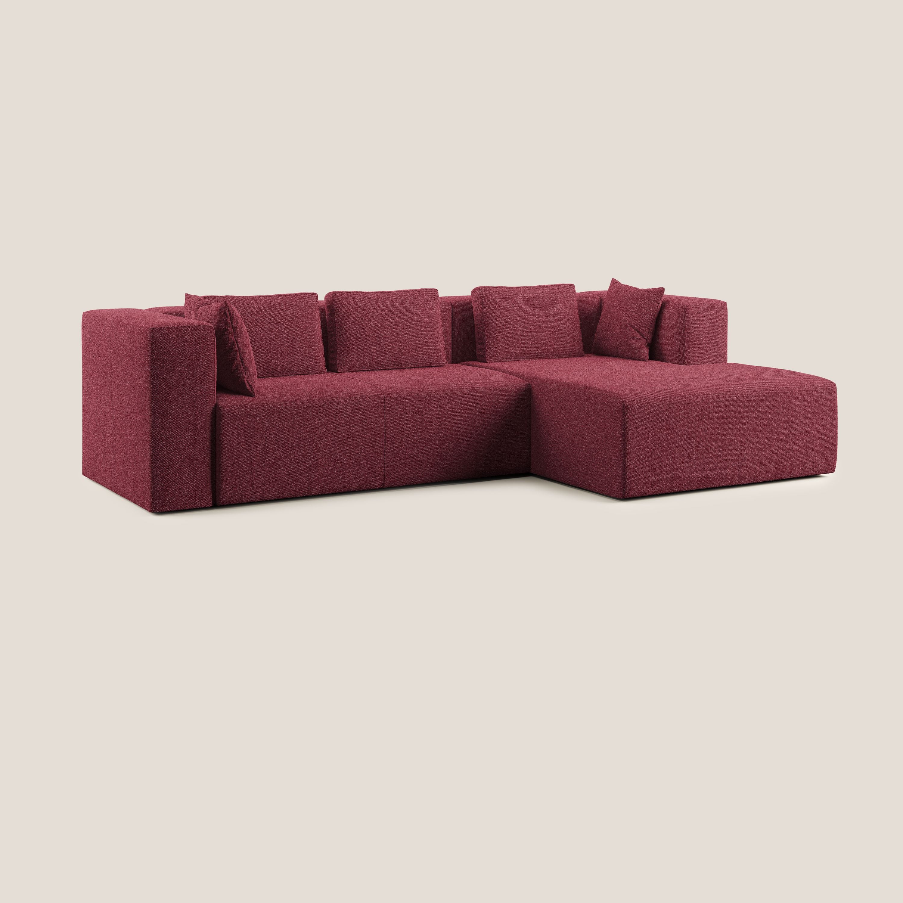 Nettuno canapé d'angle modulable en bouclette douce T07 rouge - Image 2