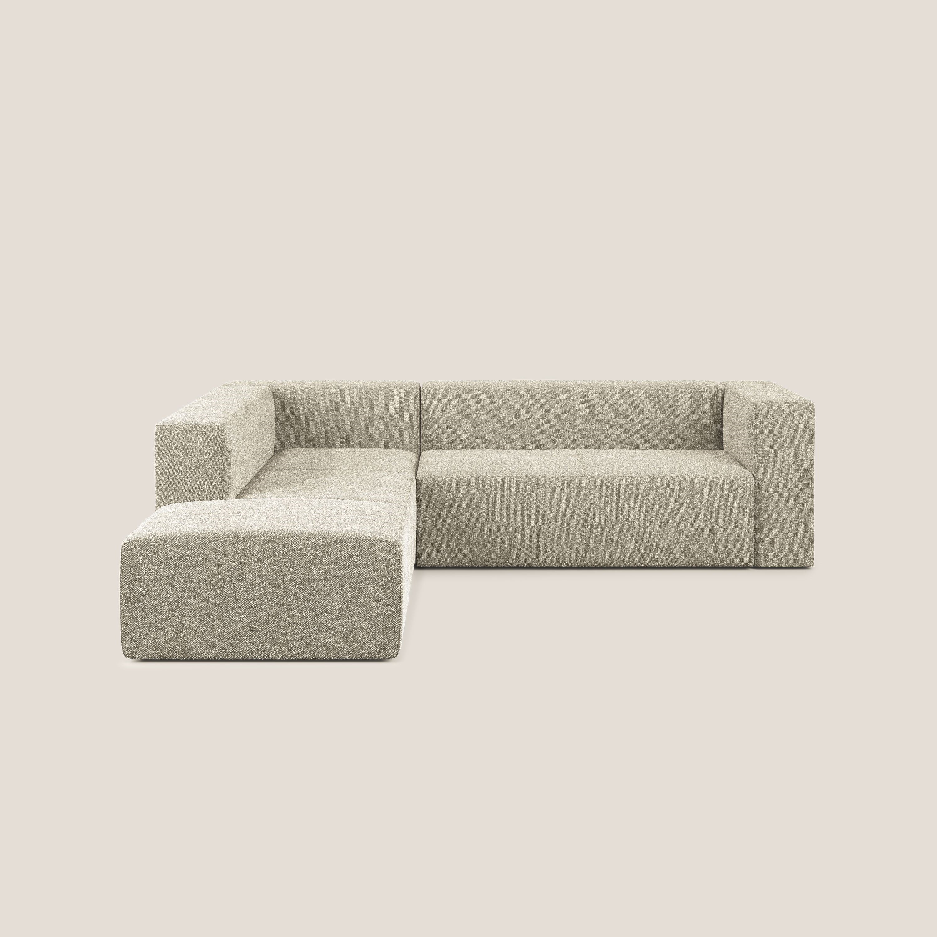 Nettuno canapé d'angle modulable en bouclette douce T07 beige - Image 4