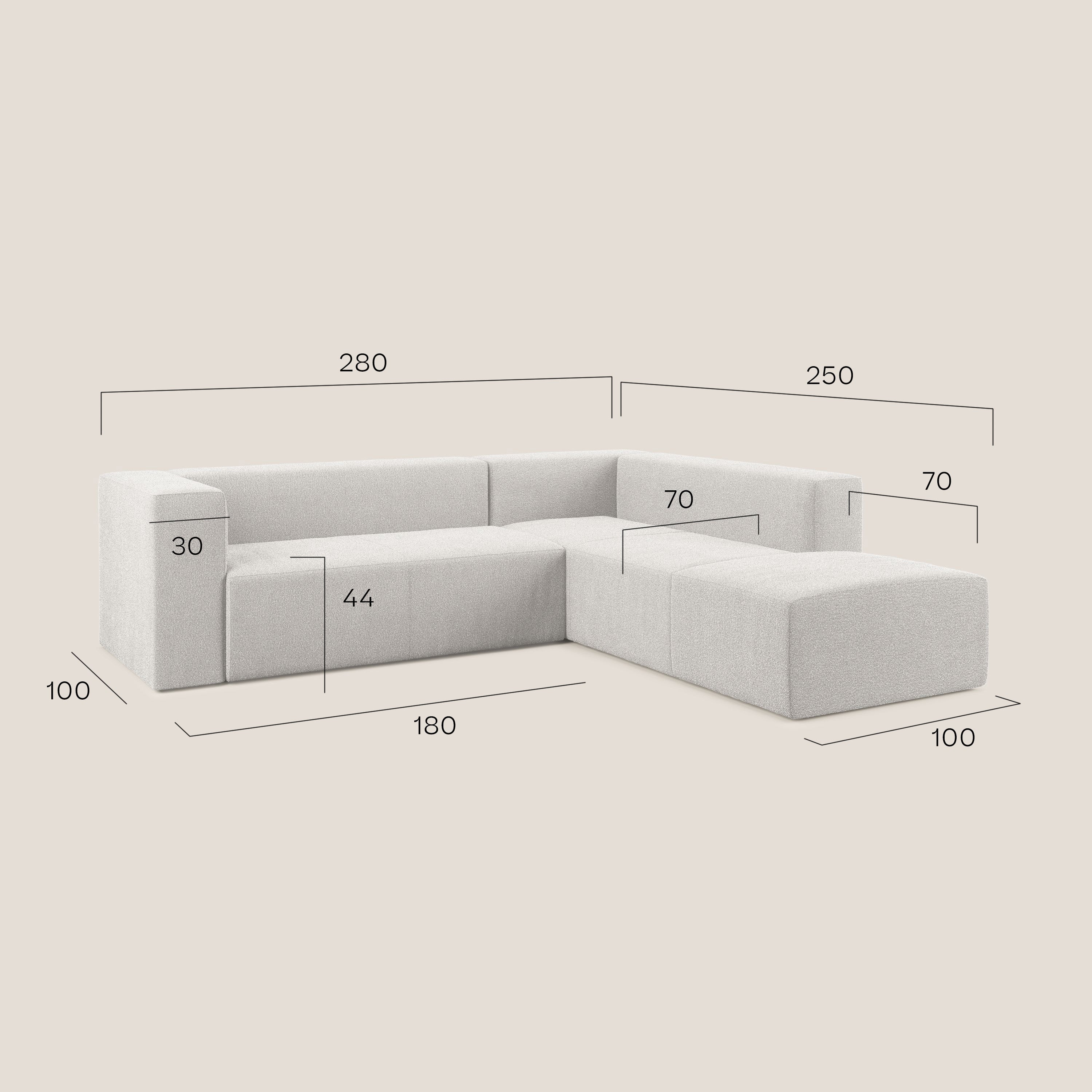 Nettuno canapé d'angle modulable en bouclette douce T07 blanc - Image 6