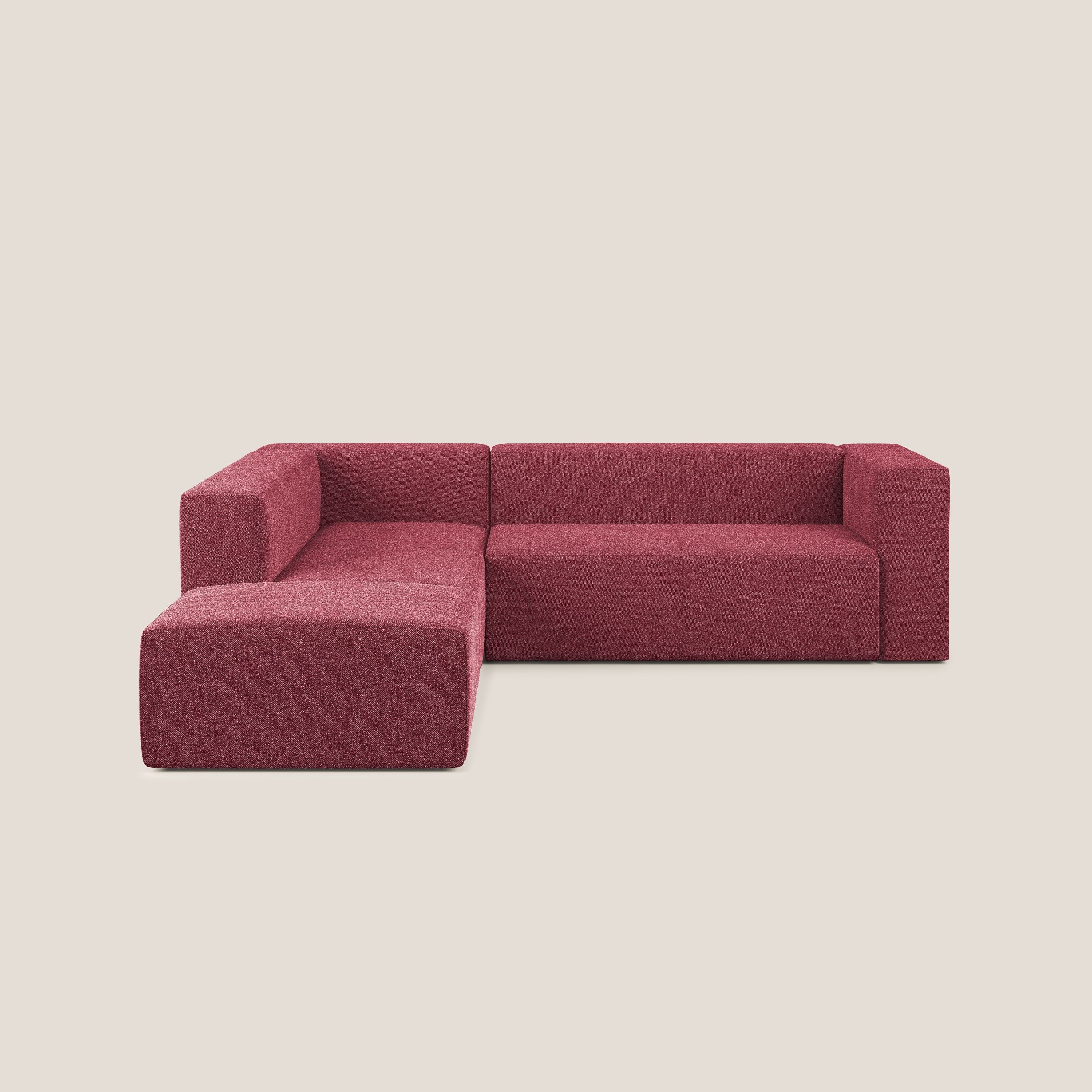 Nettuno canapé d'angle modulable en bouclette douce T07 rouge - Image 8