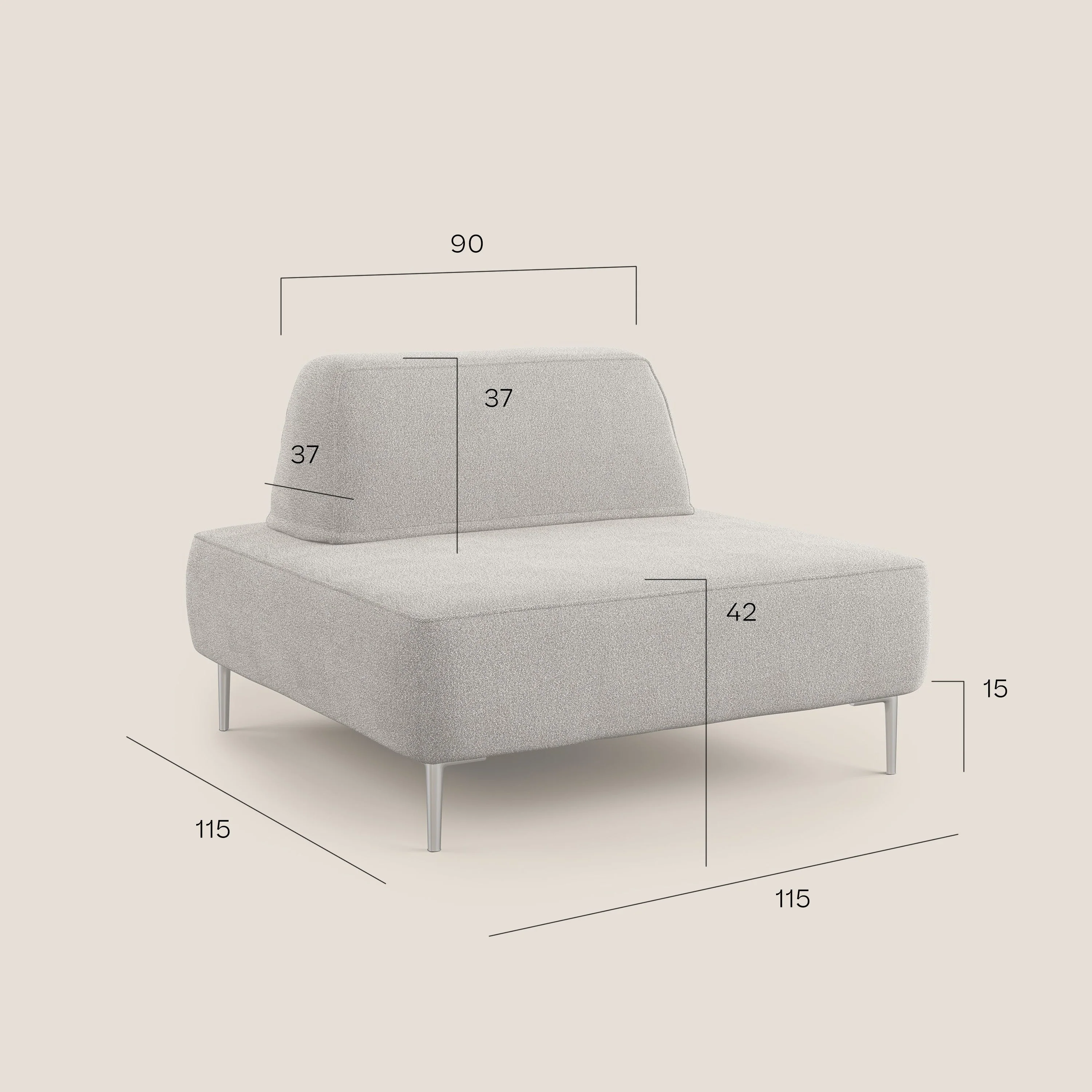Newton fauteuil modulable avec dossier amovibles T07 jaune - Image 9