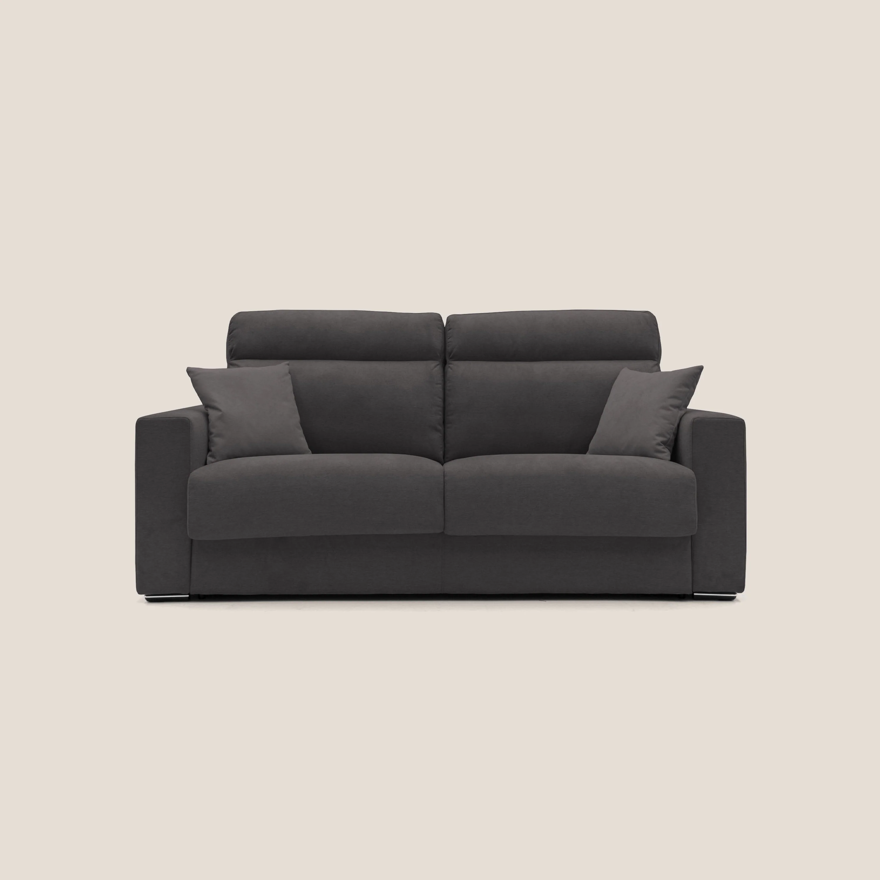 Nikita canapé lit convertible avec haut dossier moelleux en tissu doux imperméable T02 noir