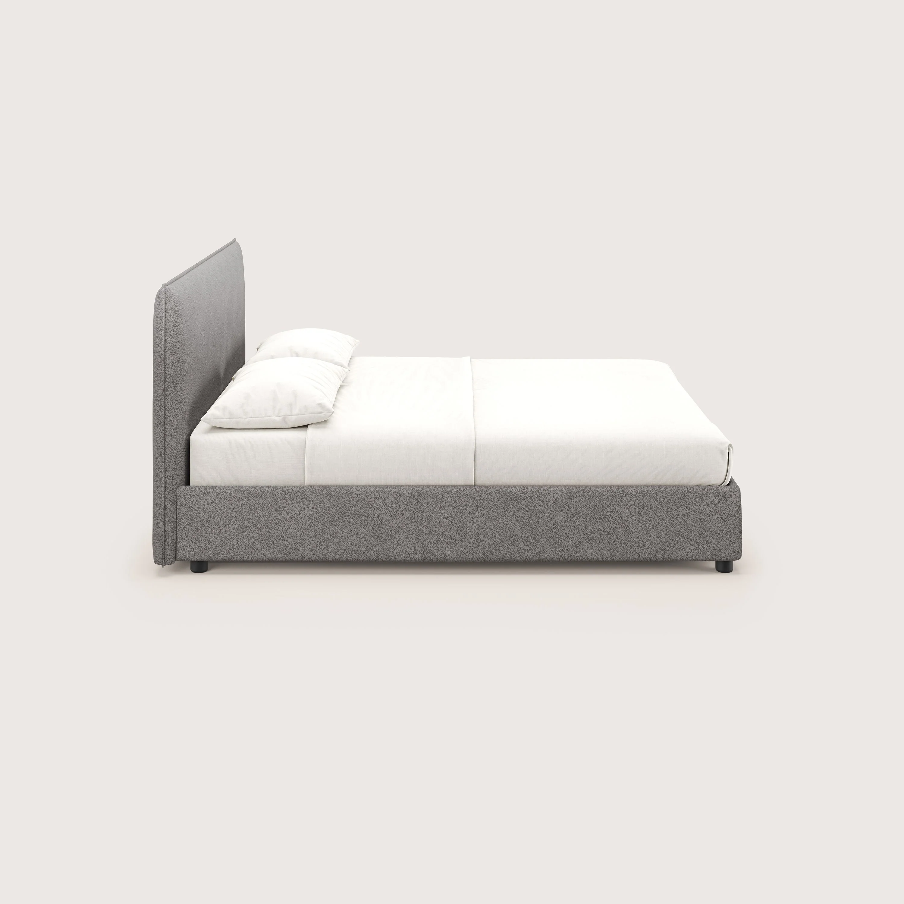 Nina lit coffre au design minimaliste en microfibre détachable effet cuir T15 anthracite - Image 4