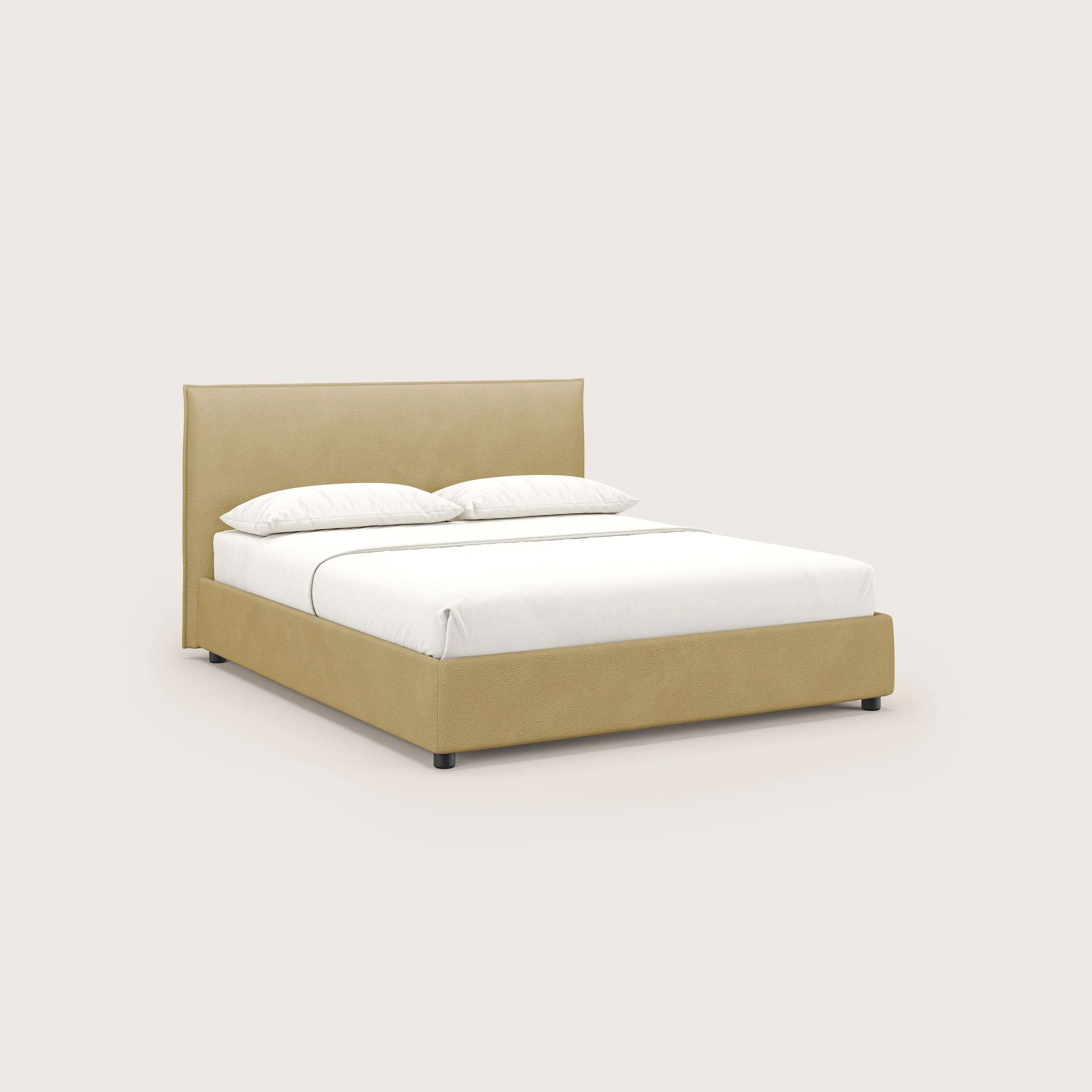 Nina lit coffre au design minimaliste en microfibre détachable effet cuir T15 jaune