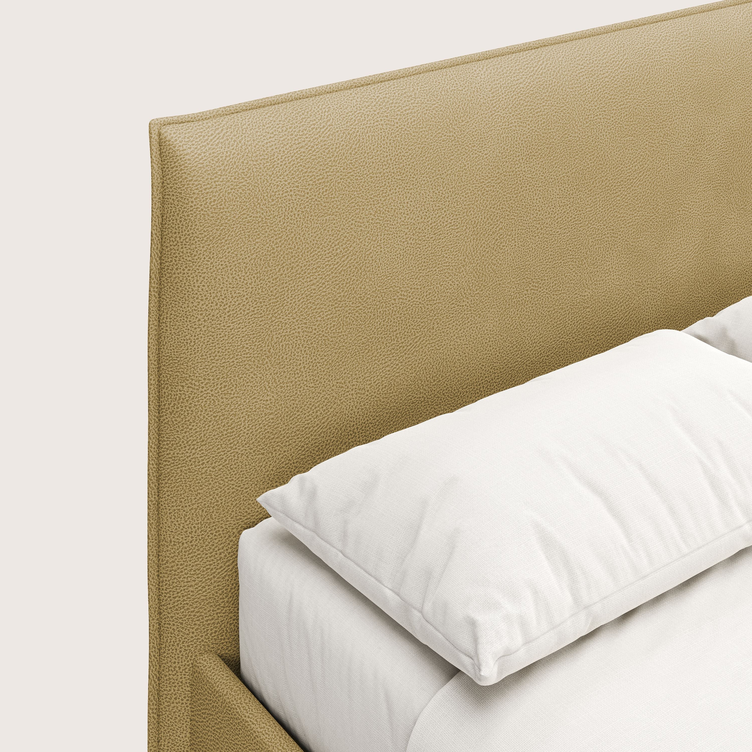 Nina lit coffre au design minimaliste en microfibre détachable effet cuir T15 jaune - Image 6